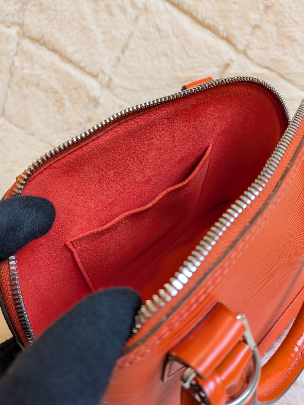 Louis Vuitton Bb Alma Epi Leather Orange