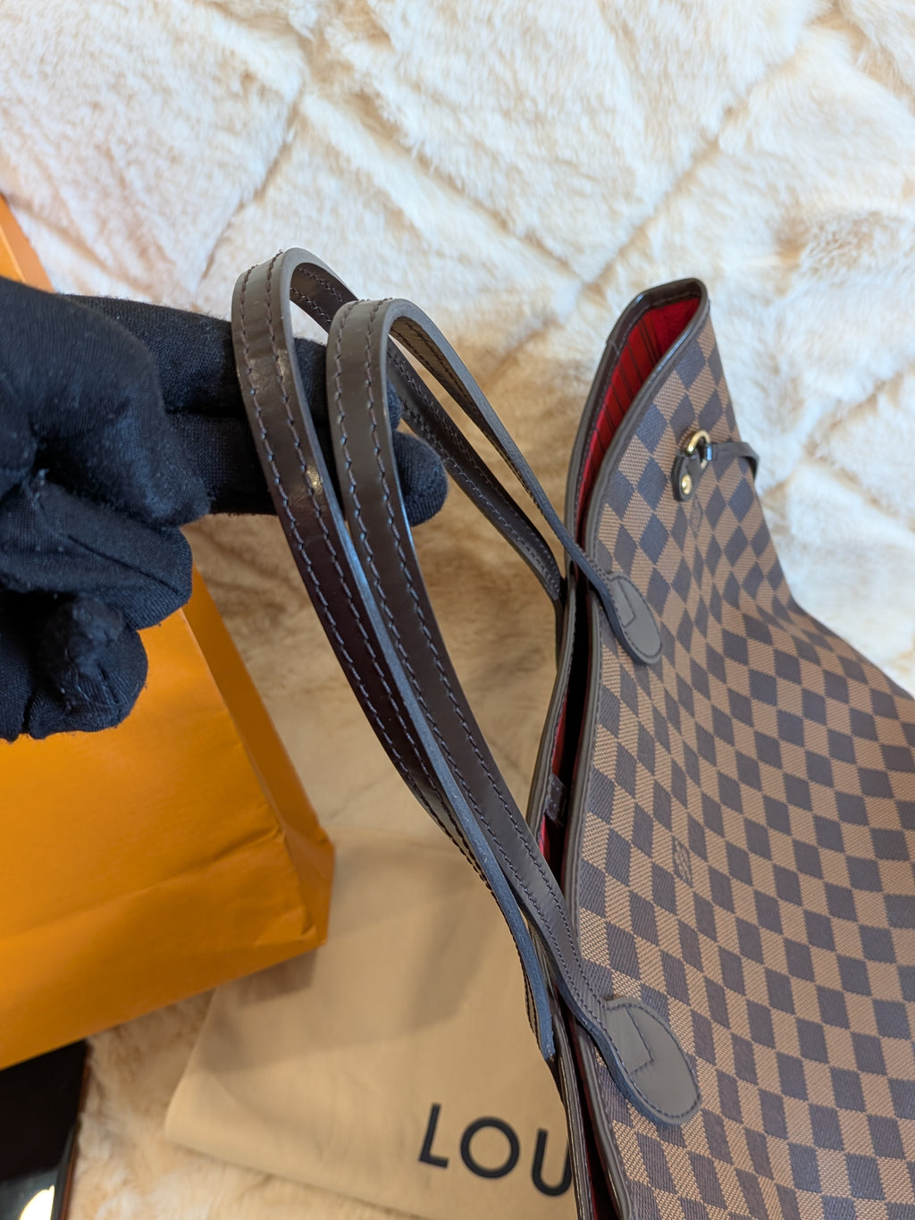 Louis Vuitton Neverfull MM Damier Ebene with Pouch