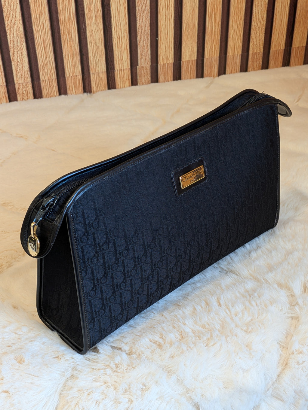 Christian Dior Clutch Canvas Black (Vintage)