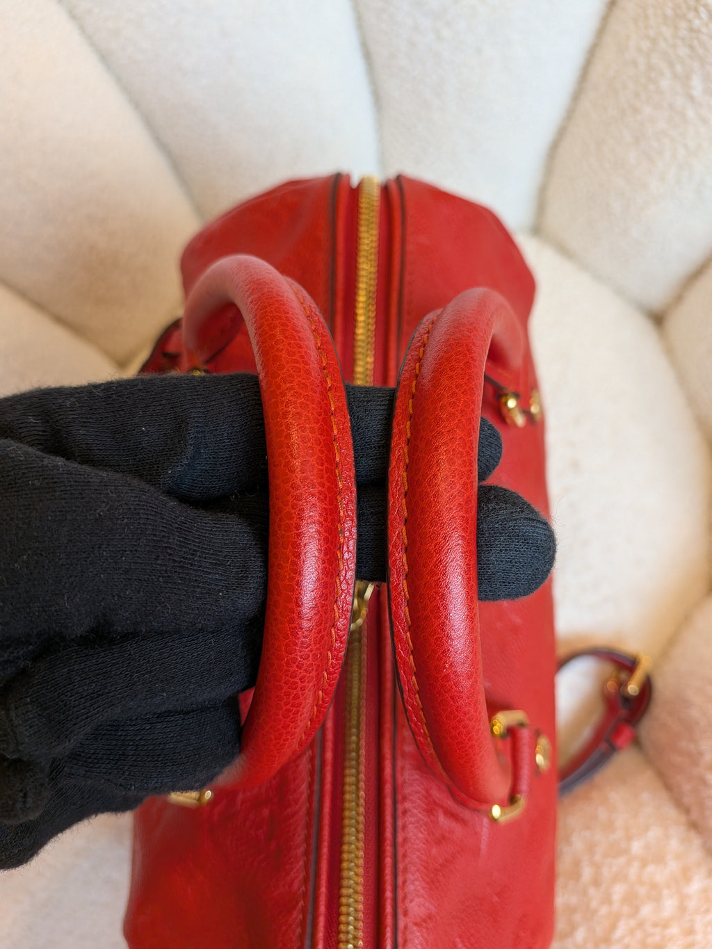 Louis Vuitton Speedy Bandouliere 25 Empriente Orient Red