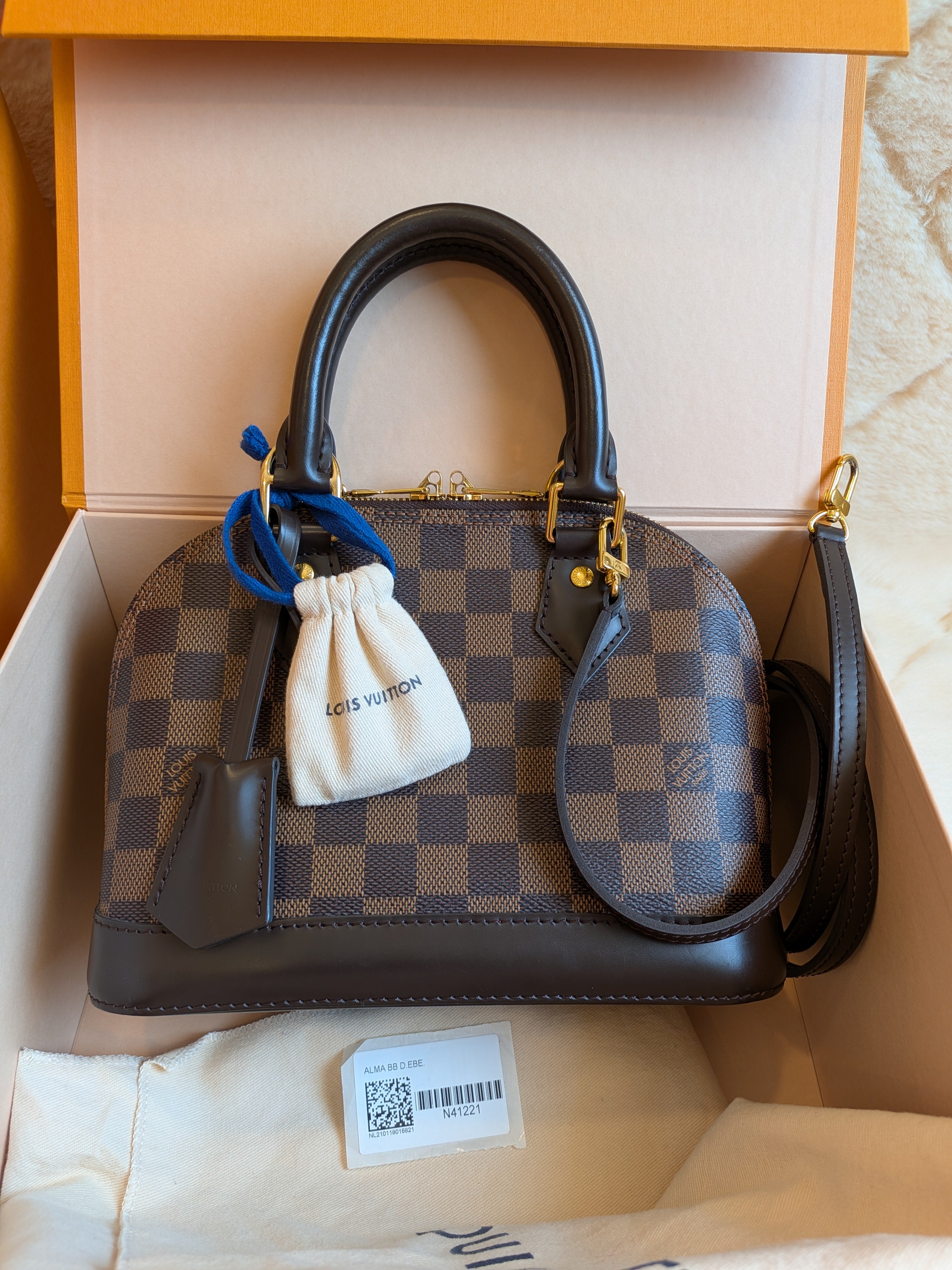 Louis Vuitton Bb Alma Damier Ebene Canvas