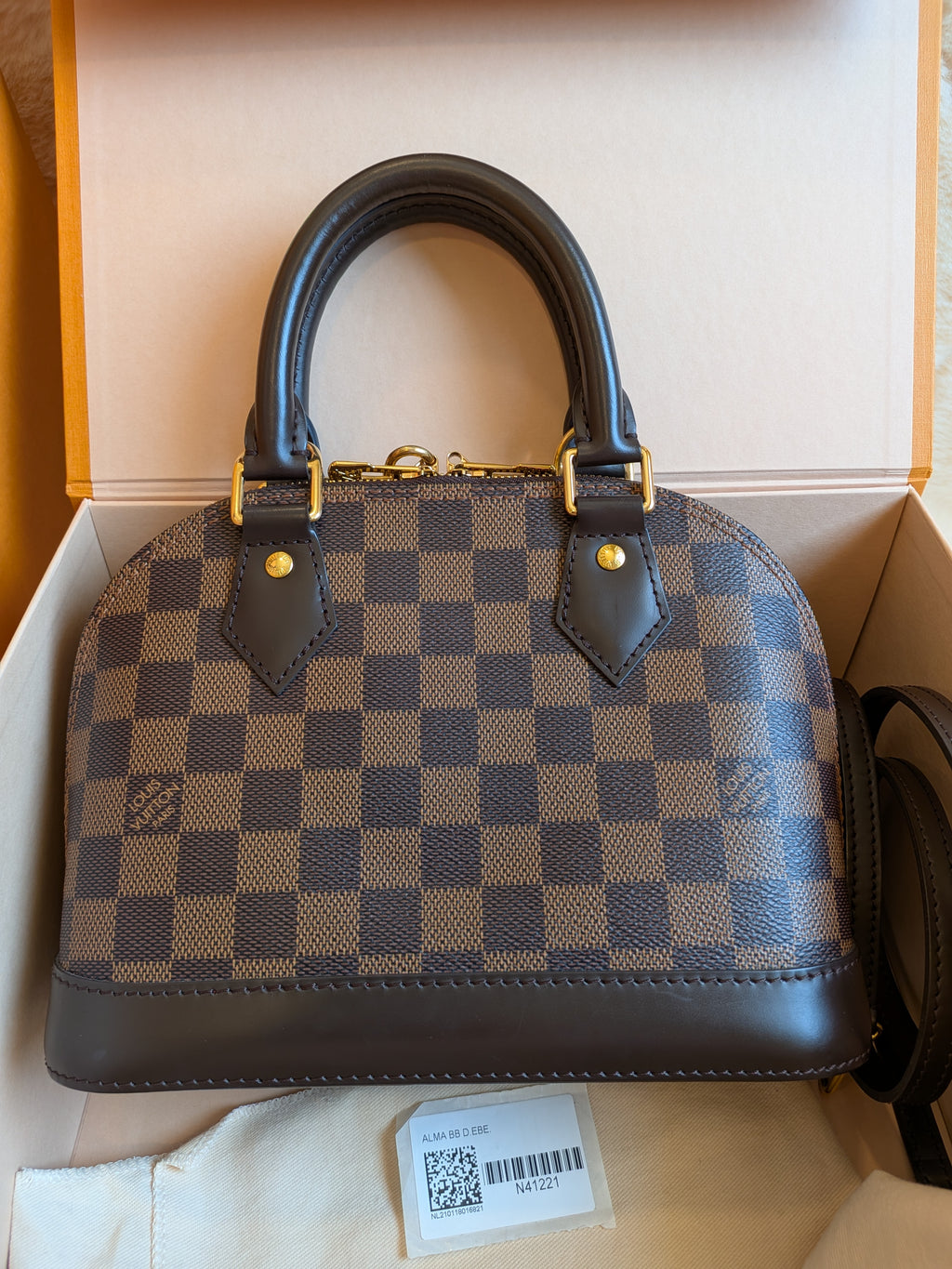 Louis Vuitton Bb Alma Damier Ebene Canvas