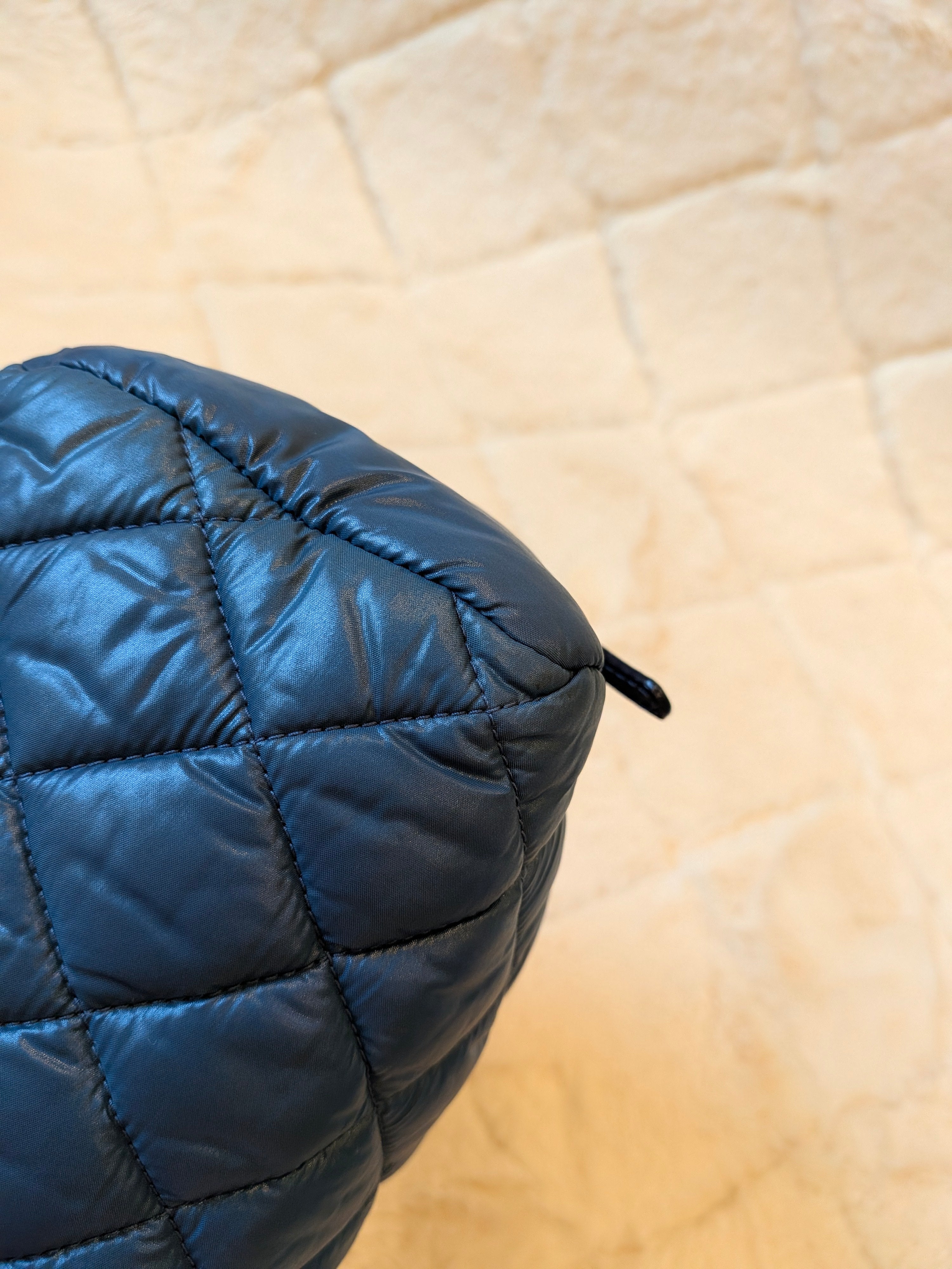 Chanel Coco Cocoon Cosmetics Pouch Nylon Navy Blue