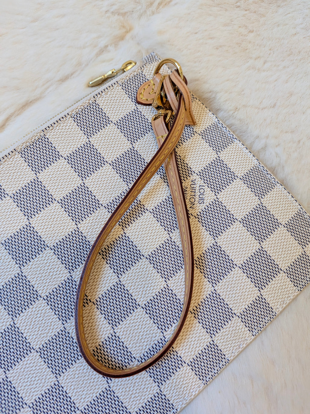Louis Vuitton Neverfull MM Azur Pouch Wristlet