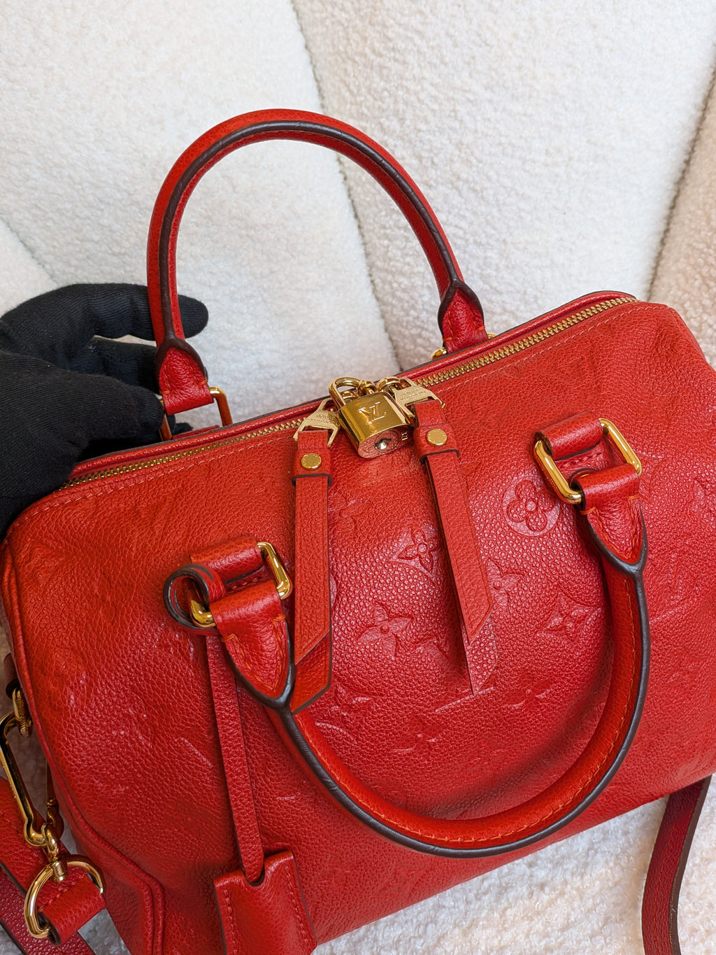 Louis Vuitton Speedy Bandouliere 25 Empriente Orient Red