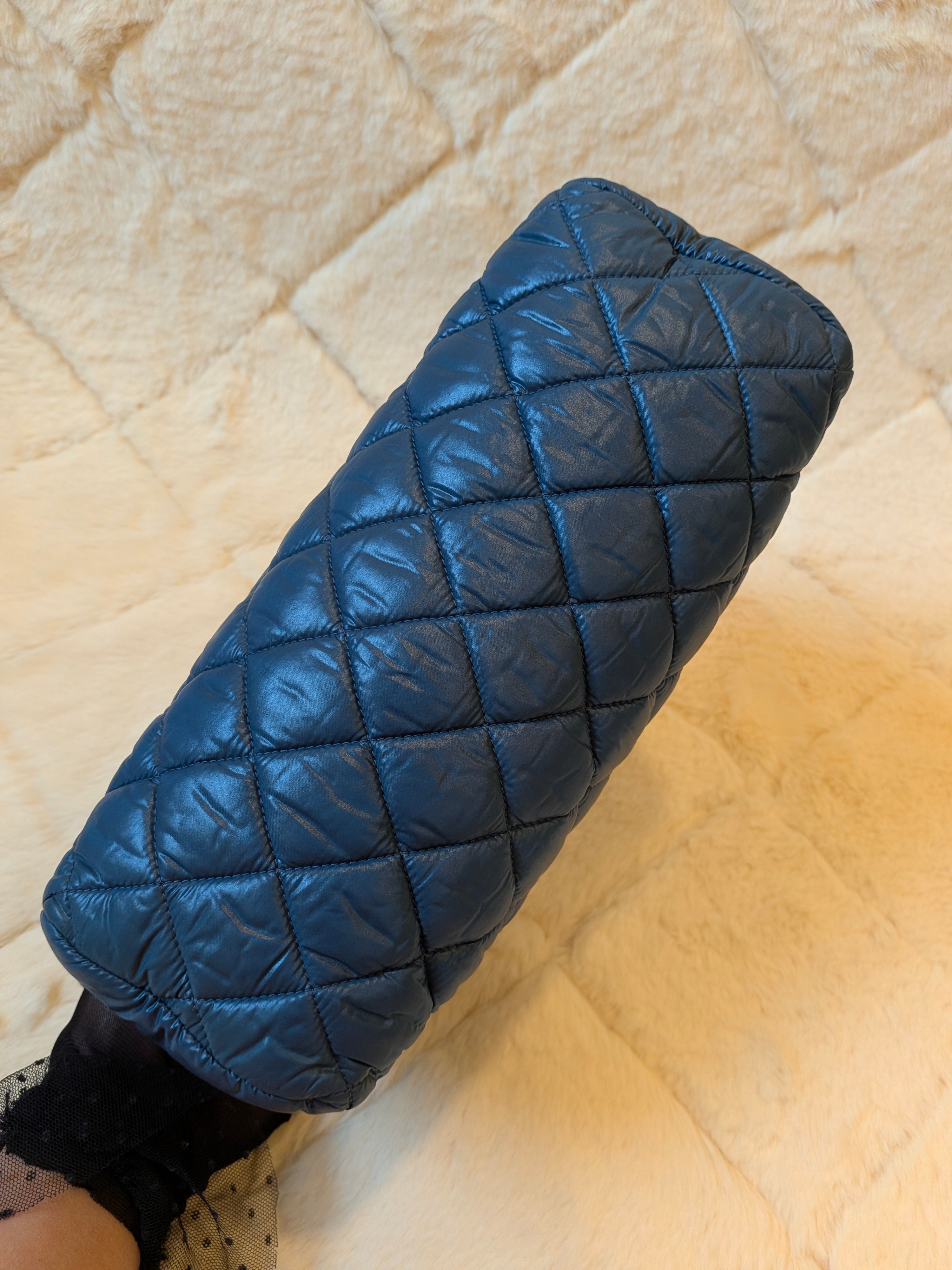 Chanel Coco Cocoon Cosmetics Pouch Nylon Navy Blue