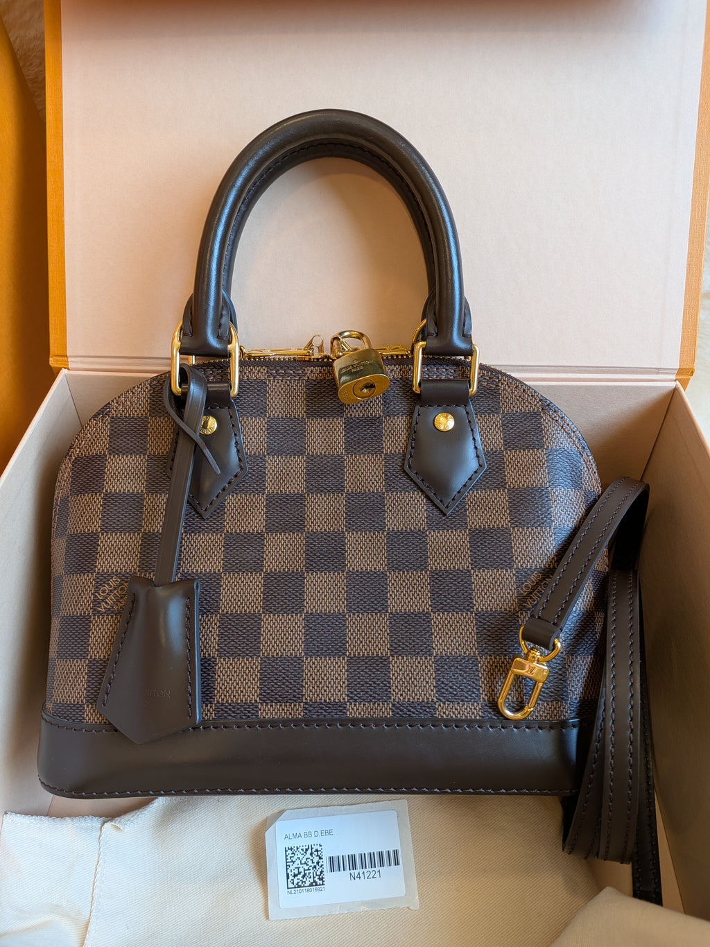 Louis Vuitton Bb Alma Damier Ebene Canvas