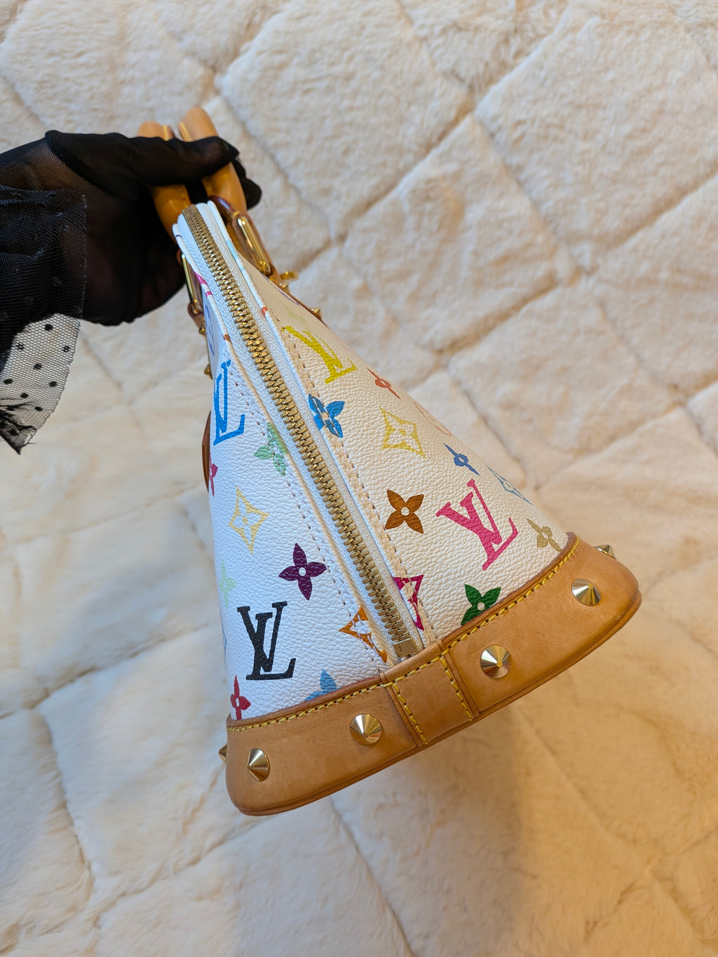 Louis Vuitton x Takashi Murakami Alma PM Multicolor White