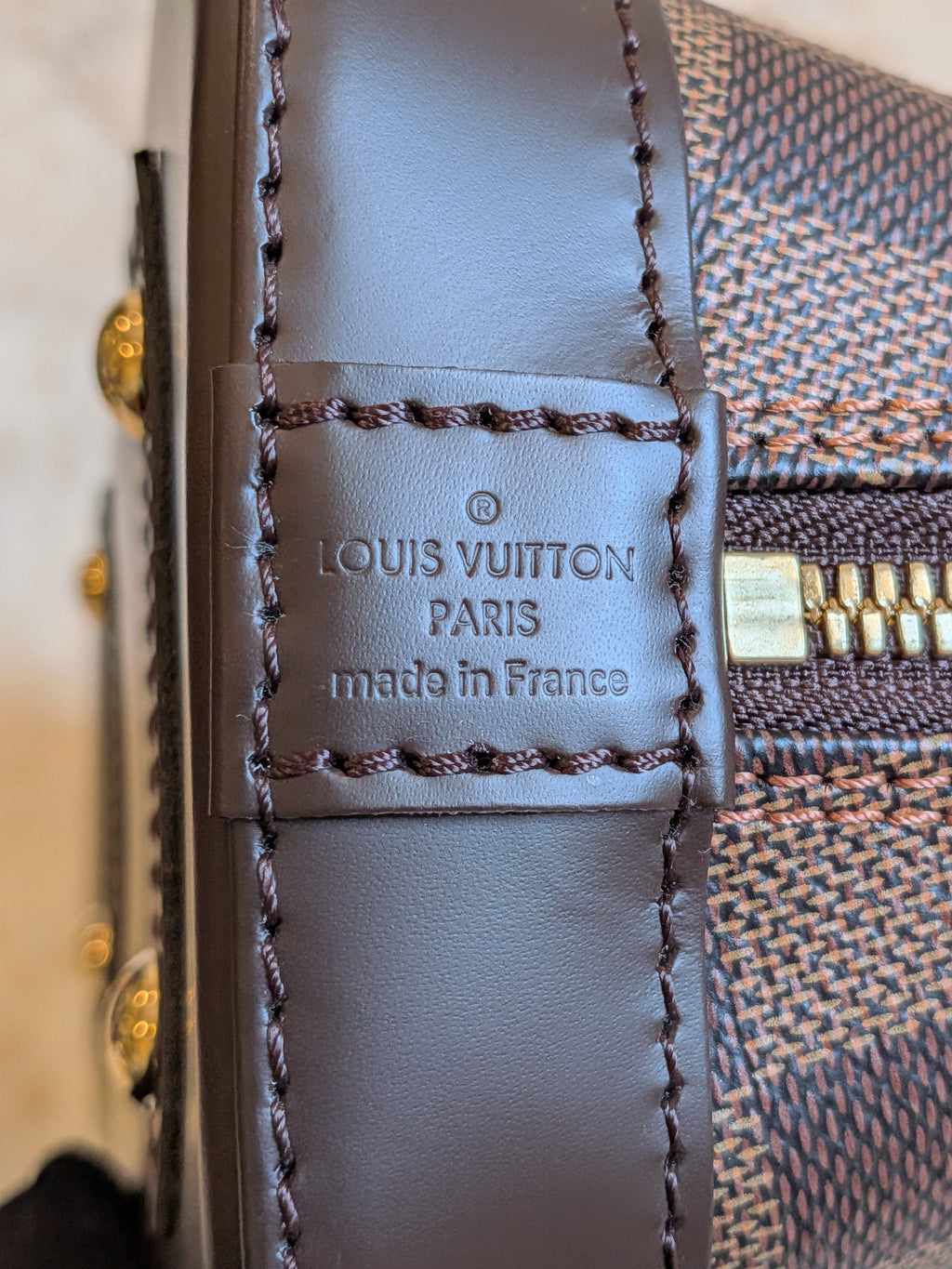 Louis Vuitton Bb Alma Damier Ebene Canvas