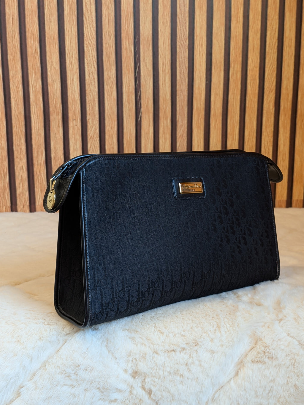 Christian Dior Clutch Canvas Black (Vintage)