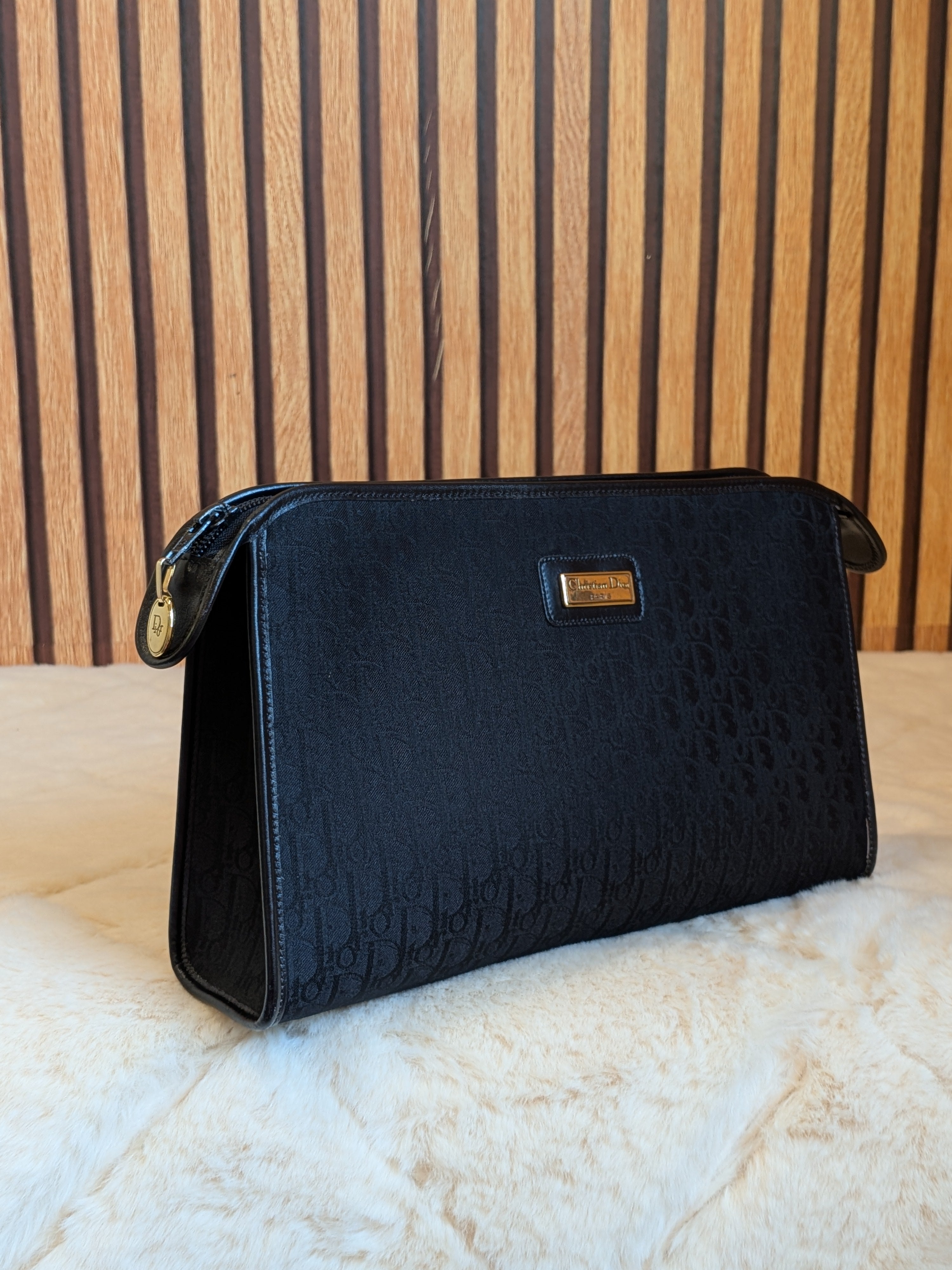 Christian Dior Clutch Canvas Black (Vintage)