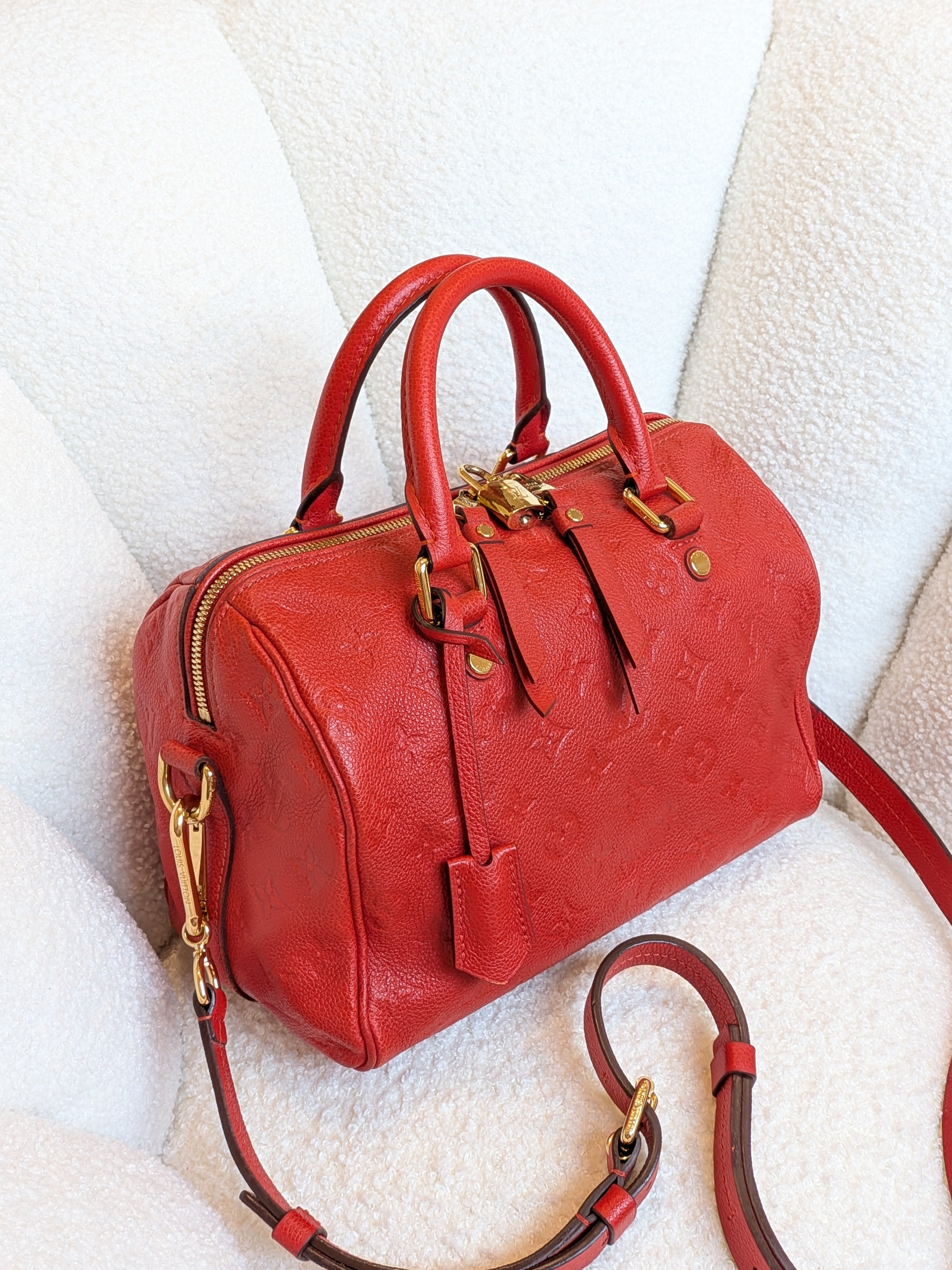 Louis Vuitton Speedy Bandouliere 25 Empriente Orient Red