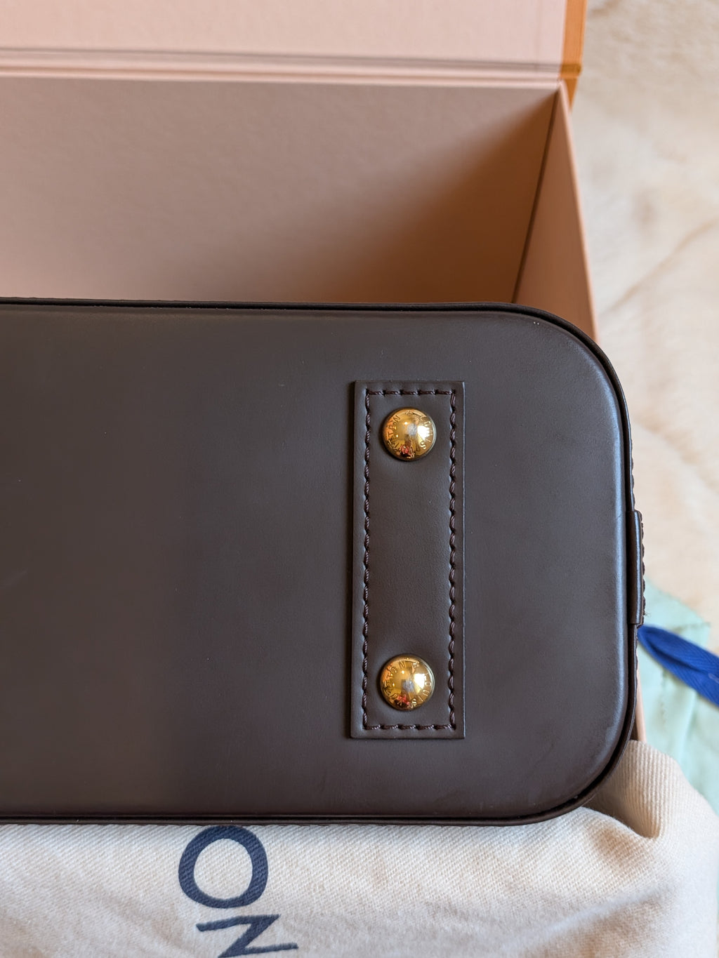 Louis Vuitton Bb Alma Damier Ebene Canvas