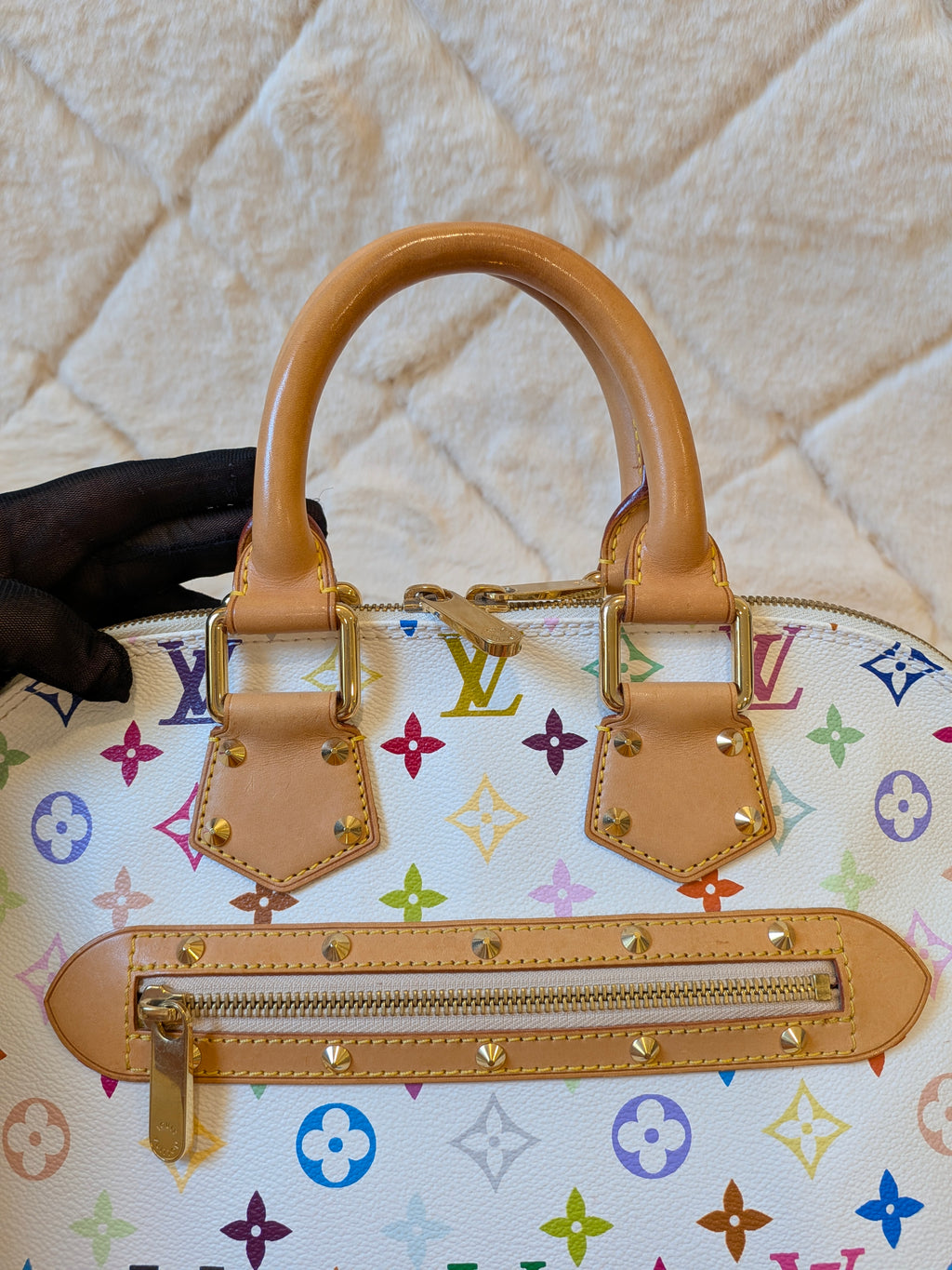 Louis Vuitton x Takashi Murakami Alma PM Multicolor White