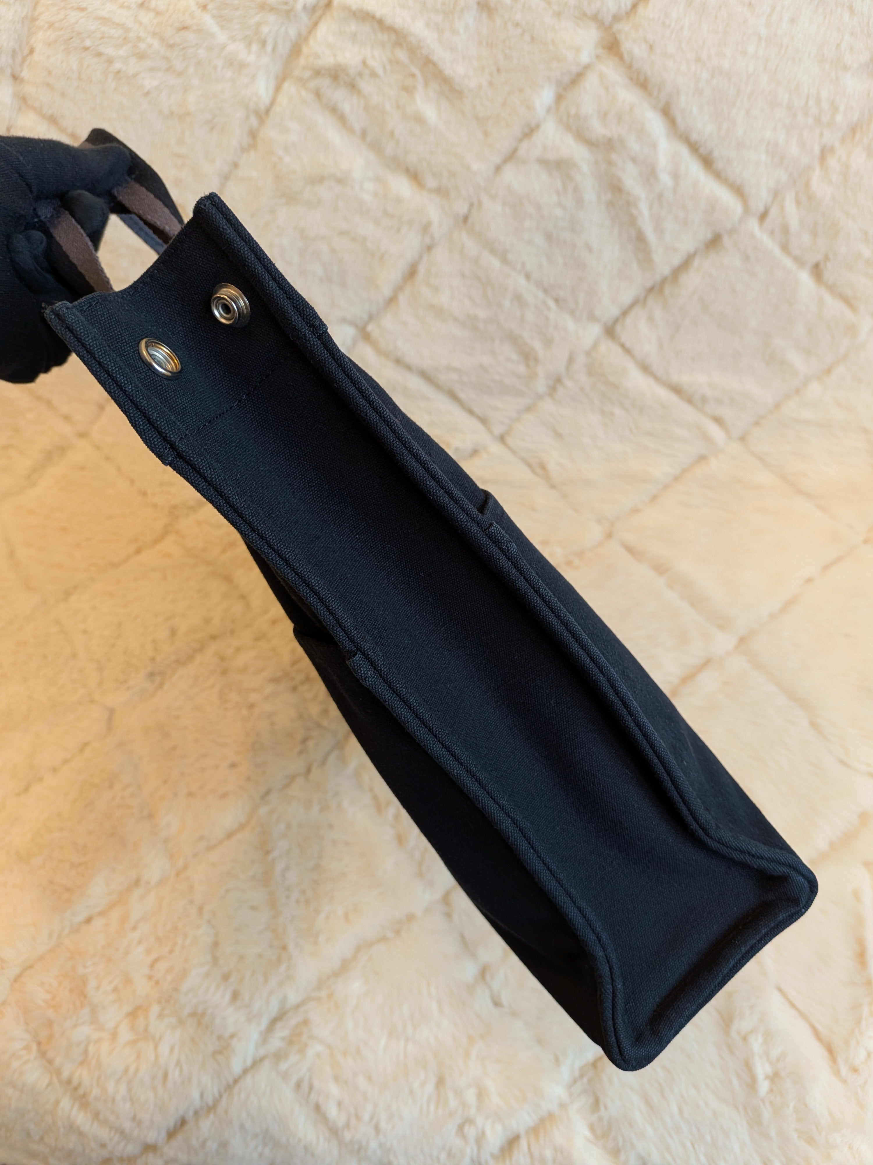 Hermes Fourre-Tote MM Black Canvas