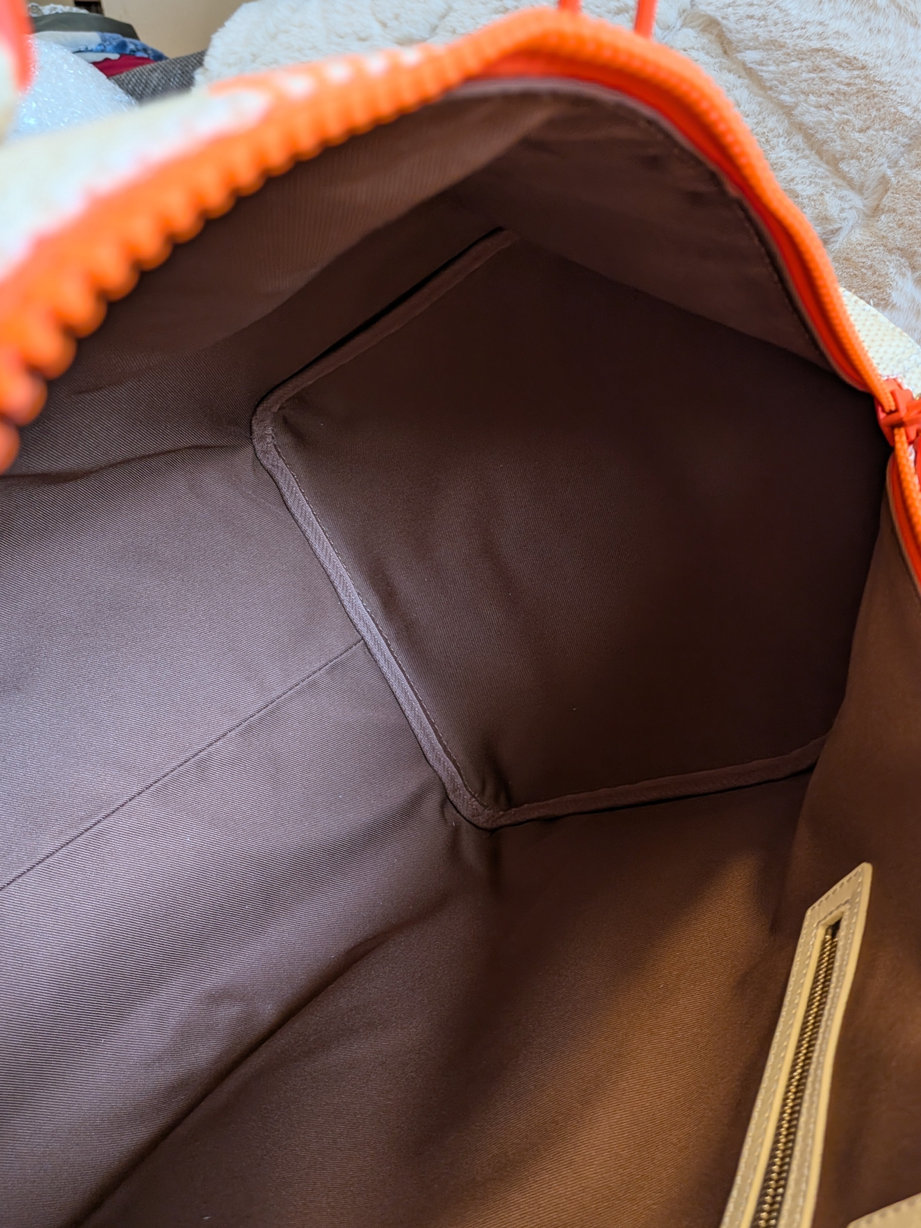Louis Vuitton Keepall Bandouliere 50 Wooven Raphia Giant Damier/Orange Beige By: Virgil Abloh's iconic Spring/Summer 2021 Collection