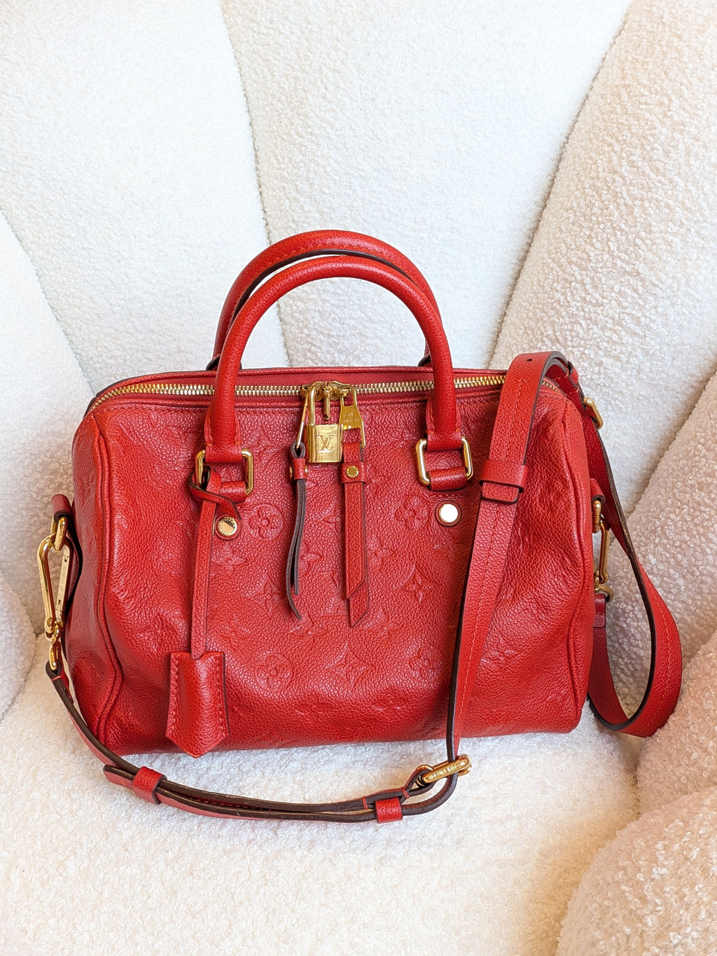 Louis Vuitton Speedy Bandouliere 25 Empriente Orient Red