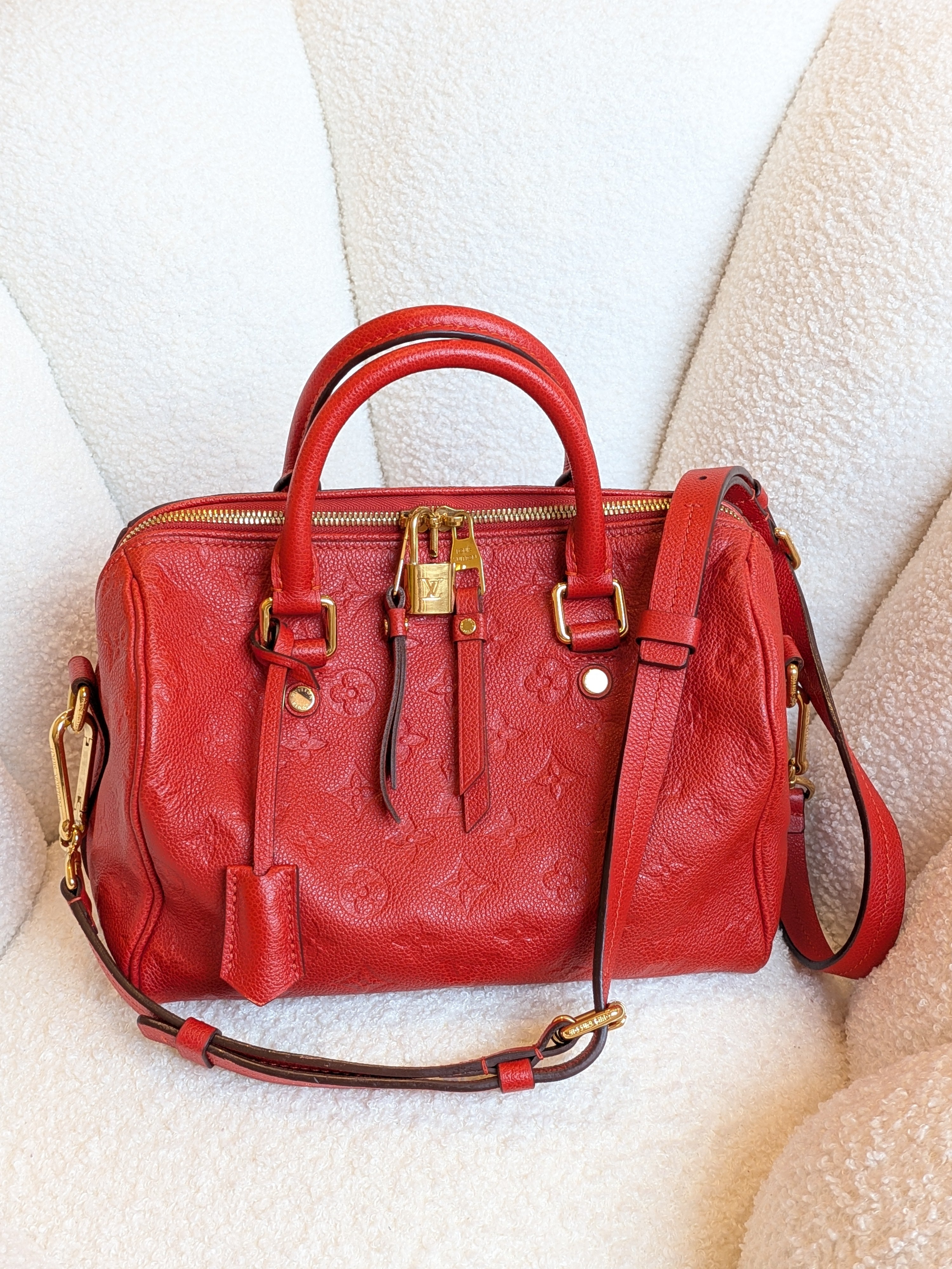 Louis Vuitton Speedy Bandouliere 25 Empriente Orient Red