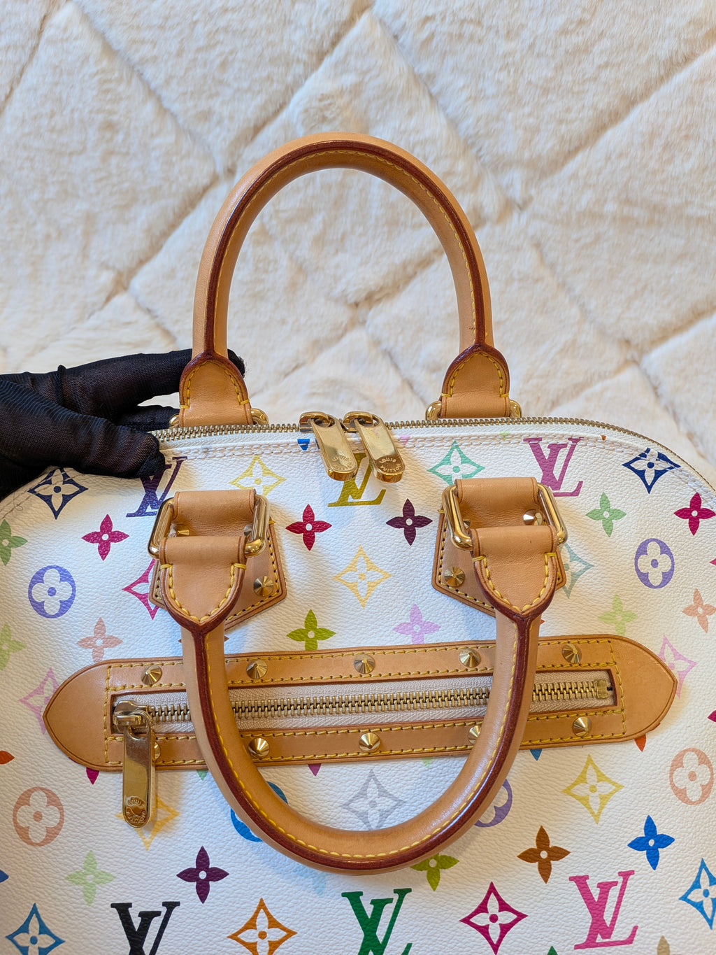 Louis Vuitton x Takashi Murakami Alma PM Multicolor White