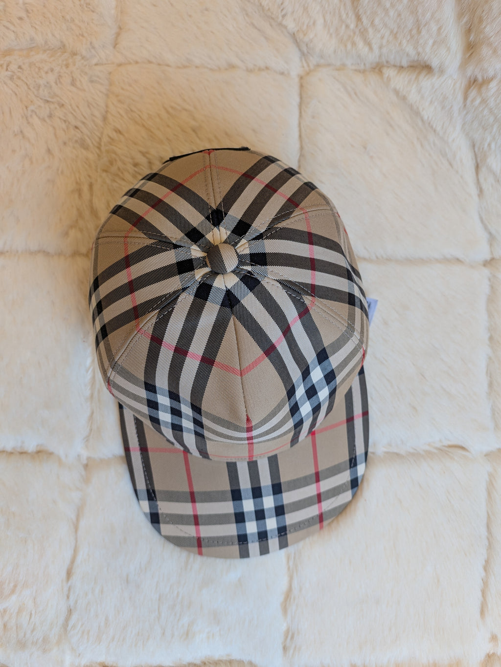 Burberry Baseball Cap Checkered Beige