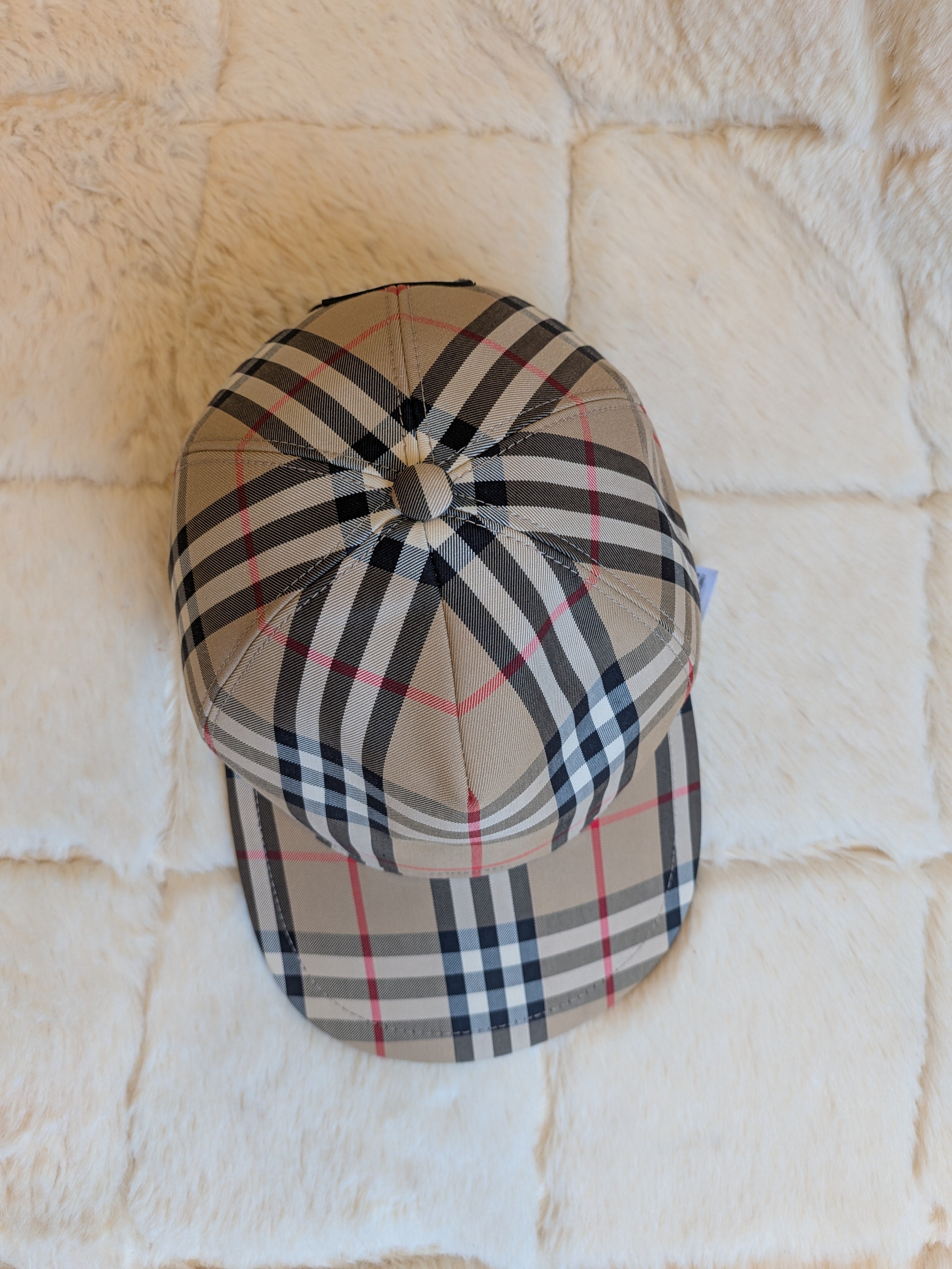 Burberry Baseball Cap Checkered Beige
