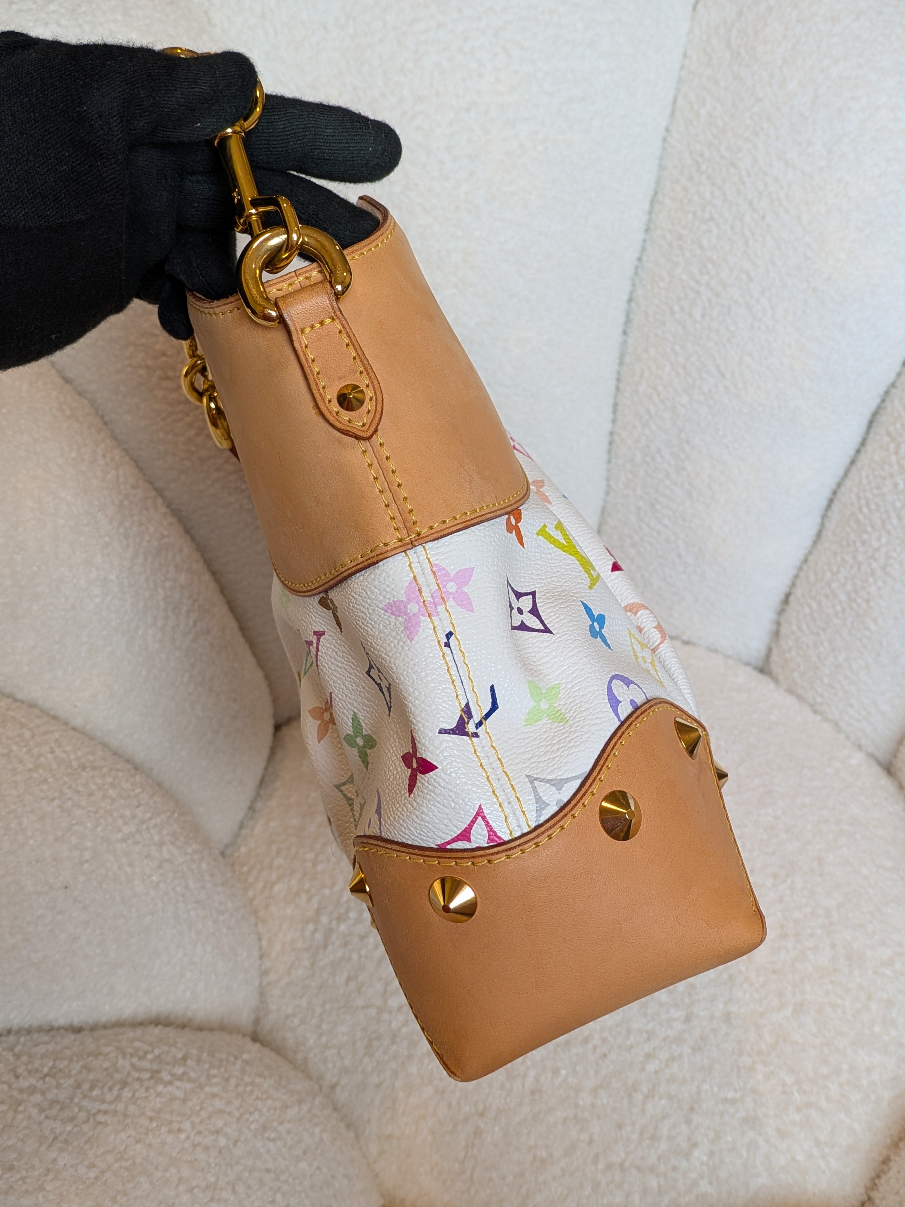 Louis Vuitton Judy MM Multicolor White Monogram "LV x Takashi Murakami