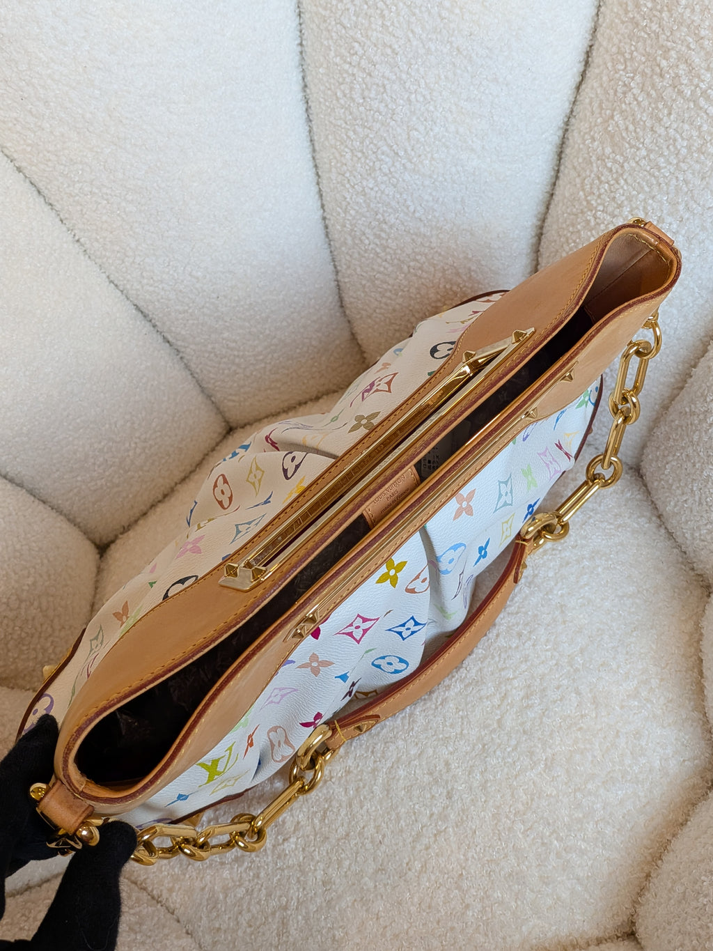 Louis Vuitton Judy MM Multicolor White Monogram "LV x Takashi Murakami