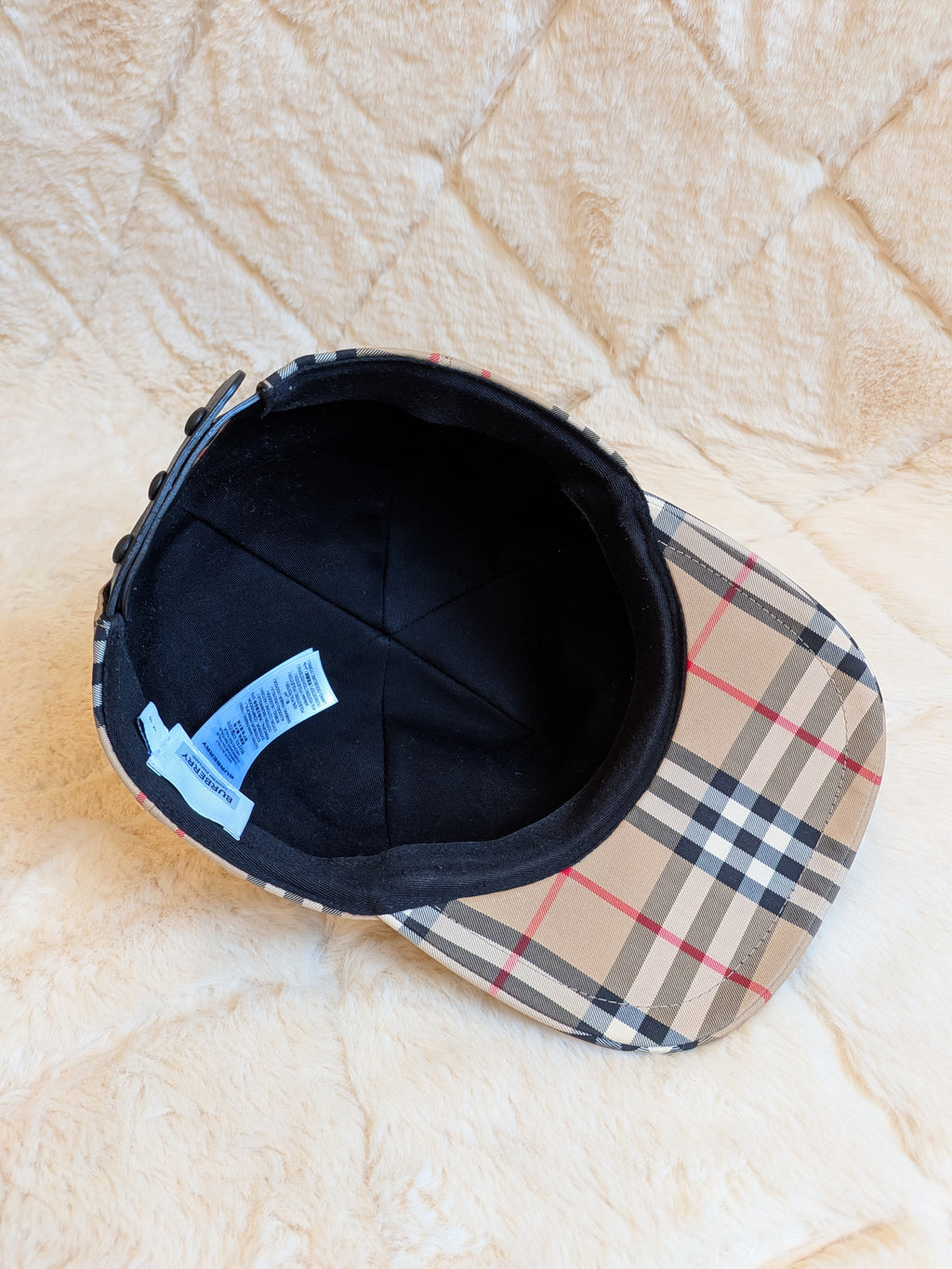 Burberry Baseball Cap Checkered Beige