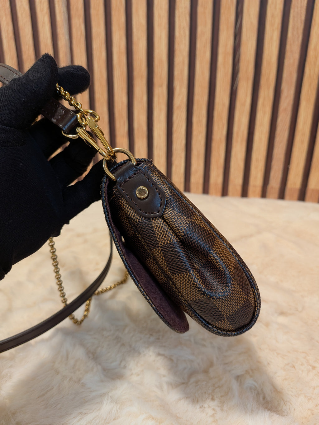 Louis Vuitton Favorite PM Damier Ebene Clutch Sling Bag