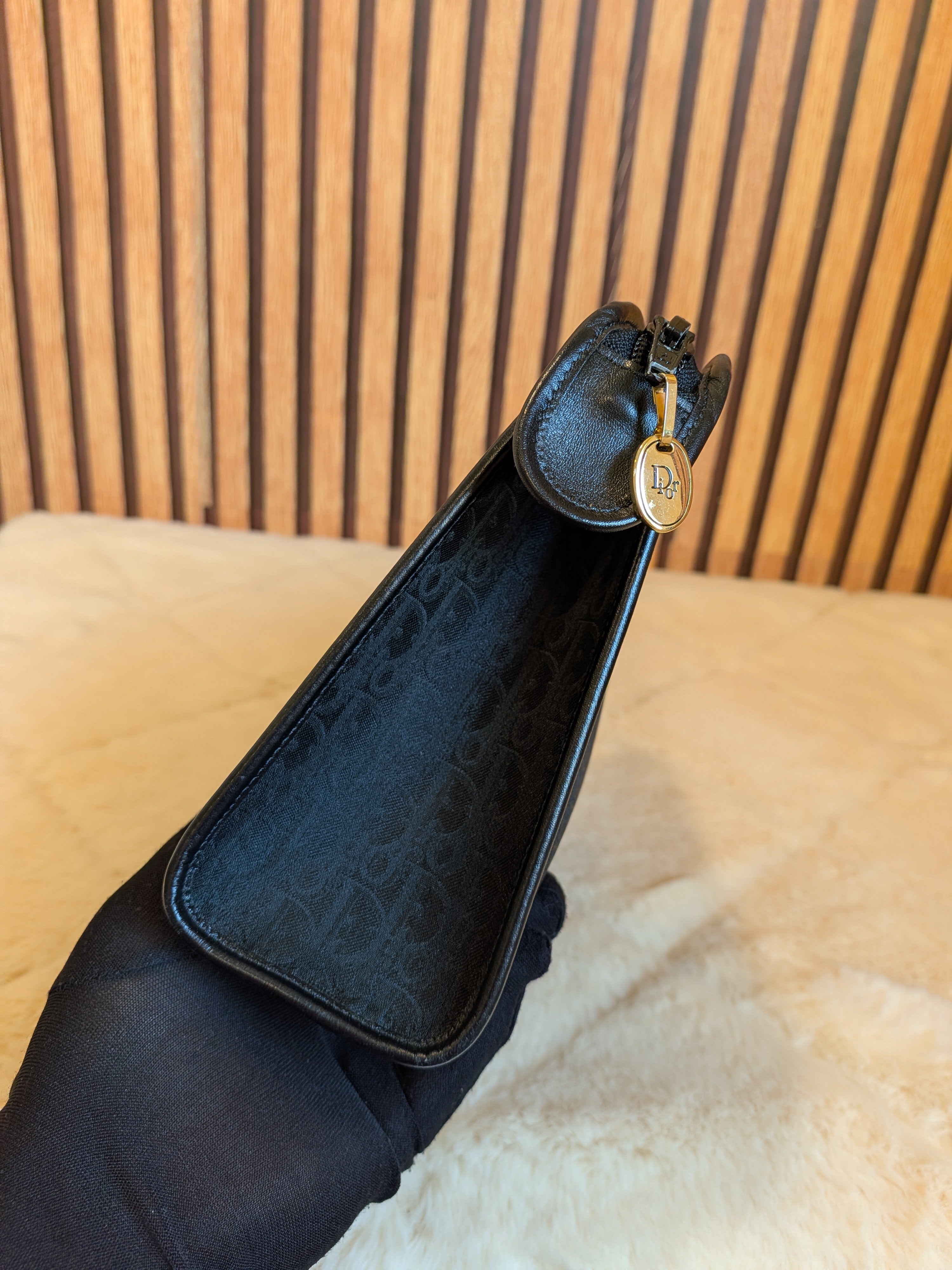 Christian Dior Clutch Canvas Black (Vintage)