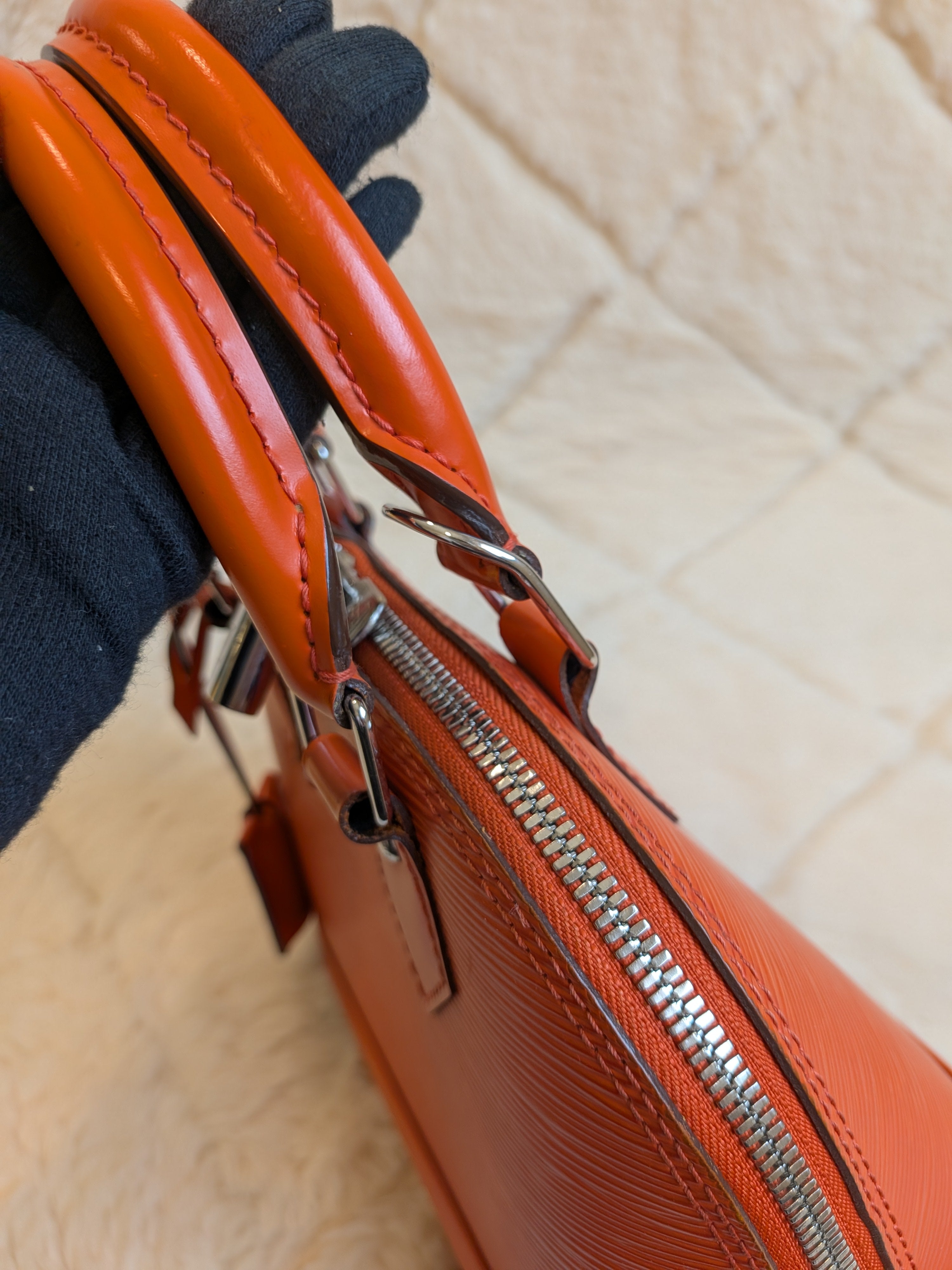 Louis Vuitton Bb Alma Epi Leather Orange