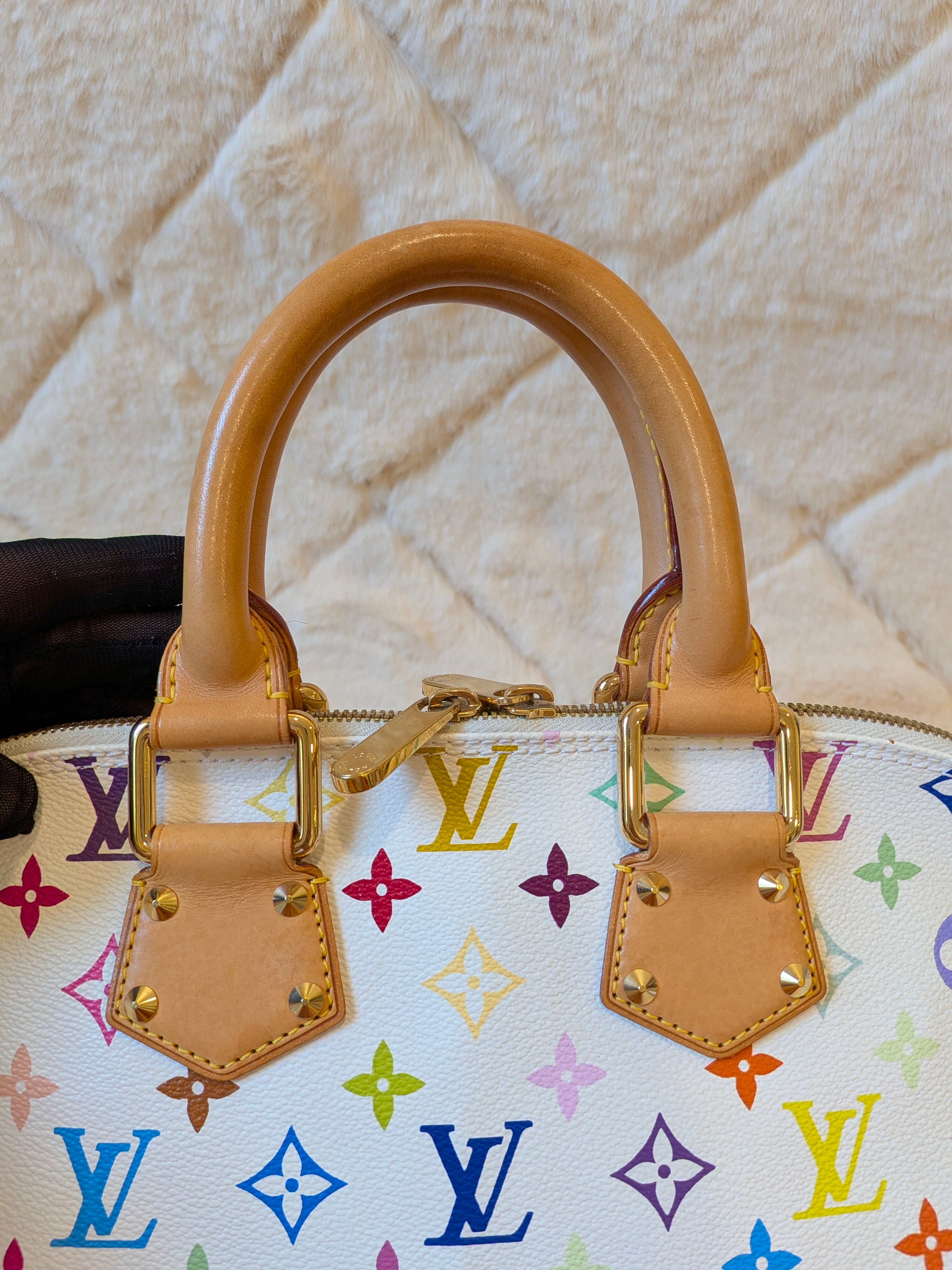 Louis Vuitton x Takashi Murakami Alma PM Multicolor White