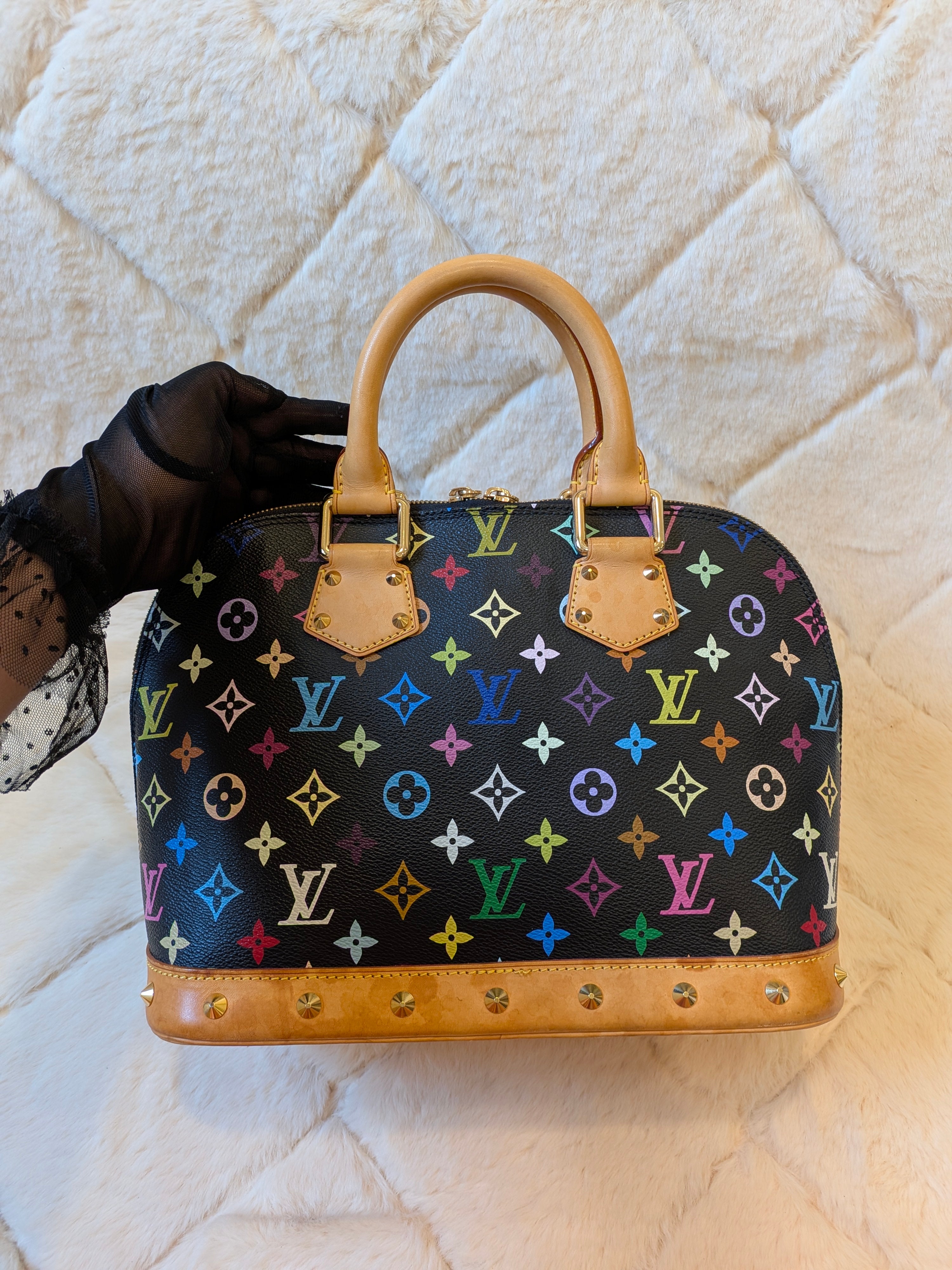 Louis Vuitton x Takashi Murakami Alma PM Multicolor Black