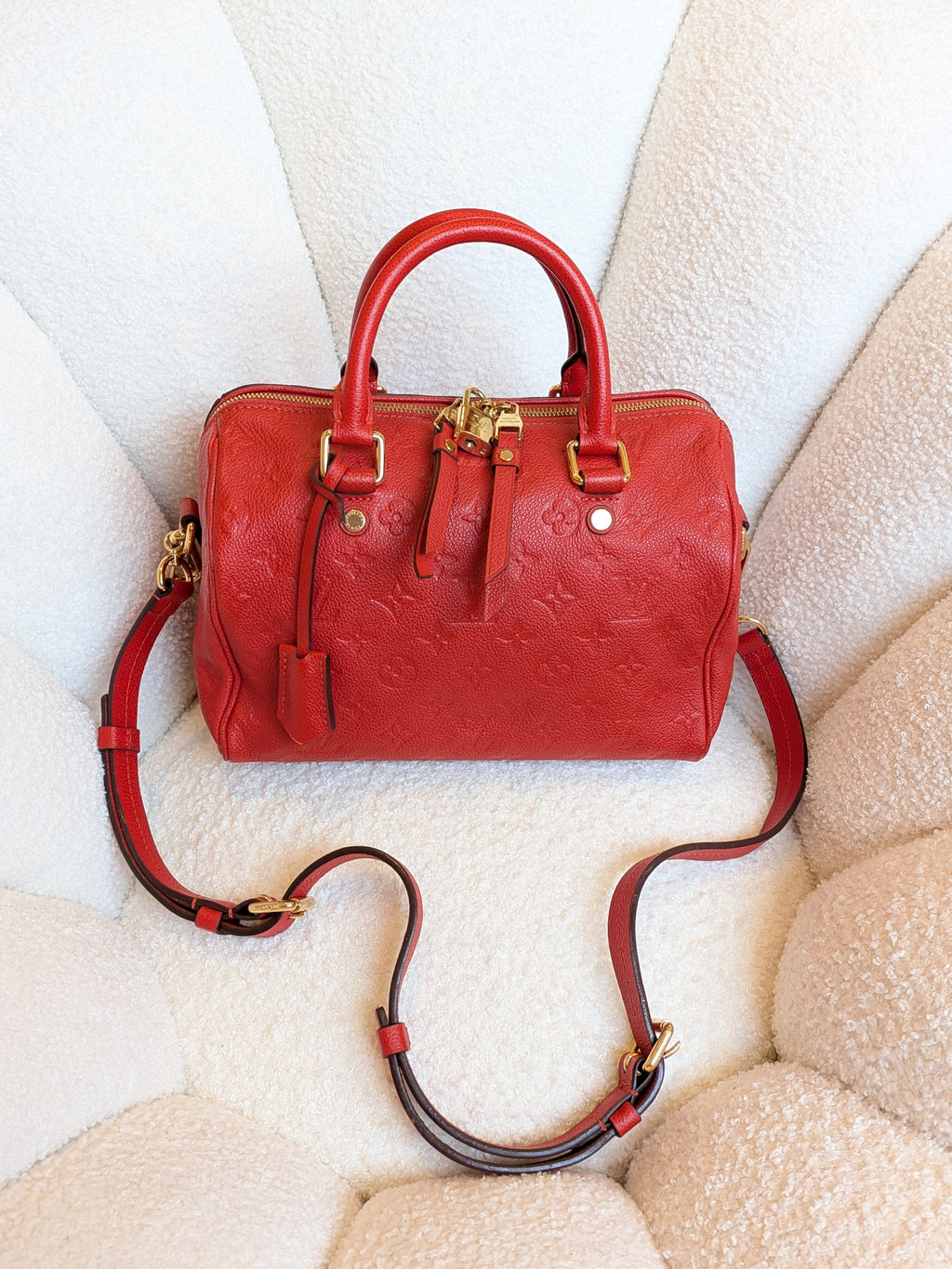 Louis Vuitton Speedy Bandouliere 25 Empriente Orient Red