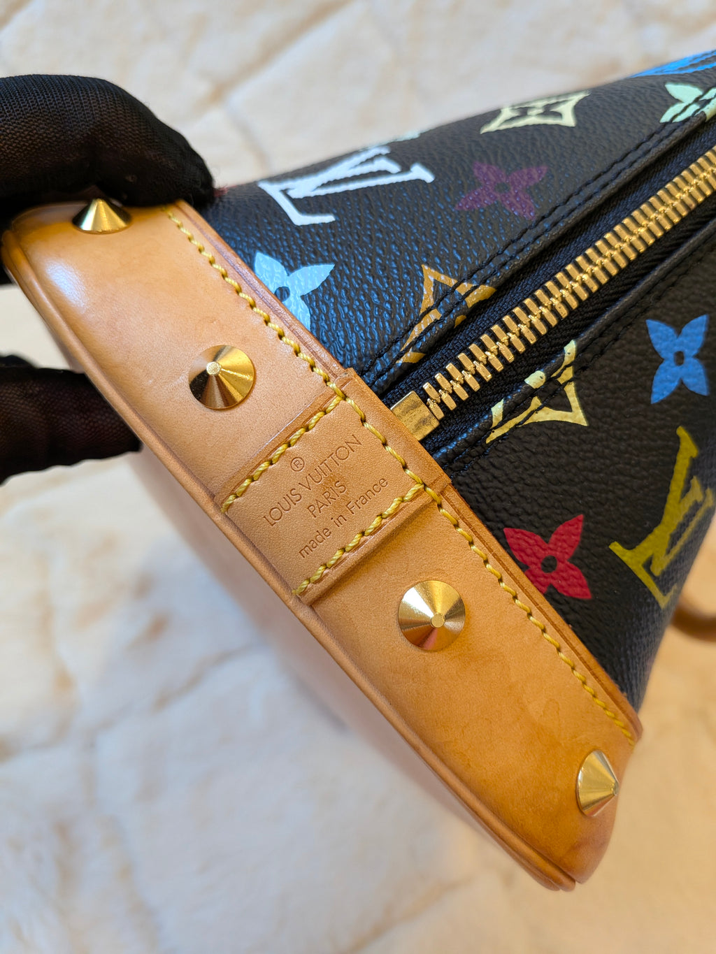Louis Vuitton x Takashi Murakami Alma PM Multicolor Black