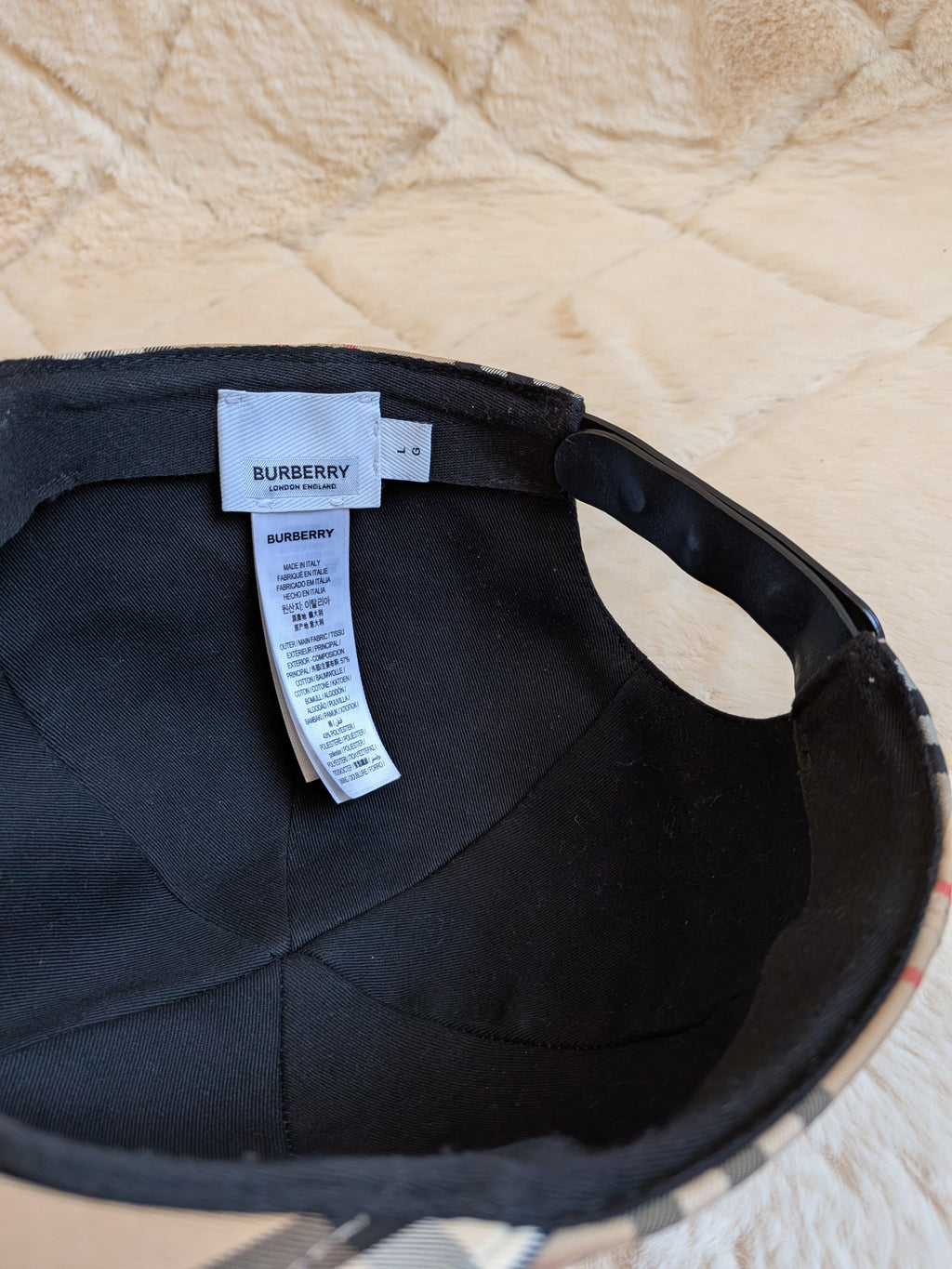 Burberry Baseball Cap Checkered Beige
