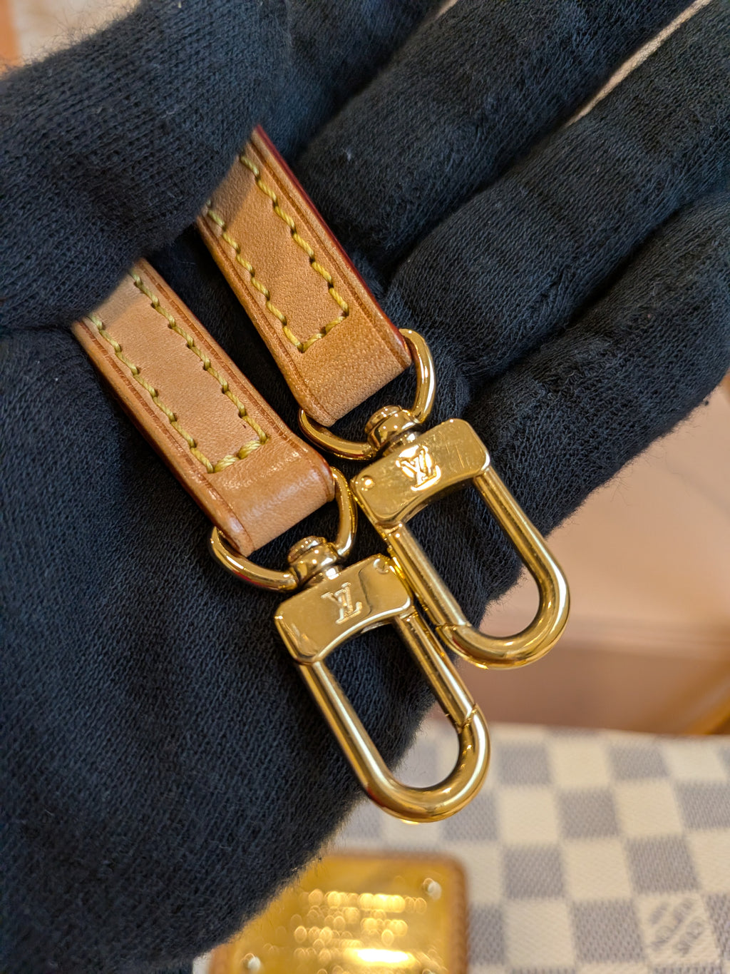 Louis Vuitton Eva Clutch Sling Bag Damier Azur
