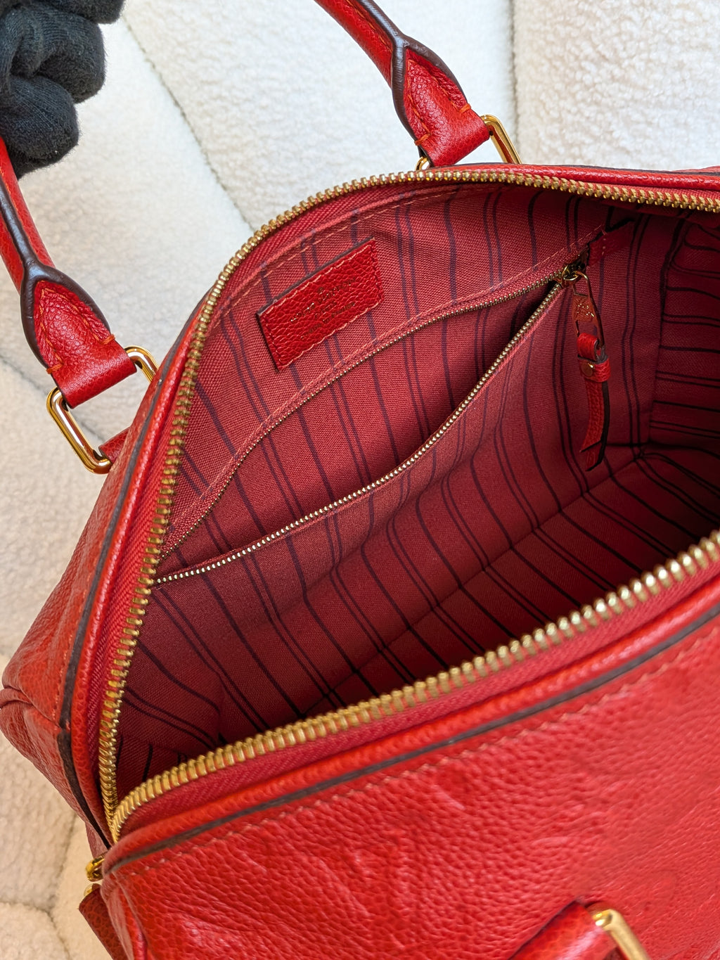 Louis Vuitton Speedy Bandouliere 25 Empriente Orient Red