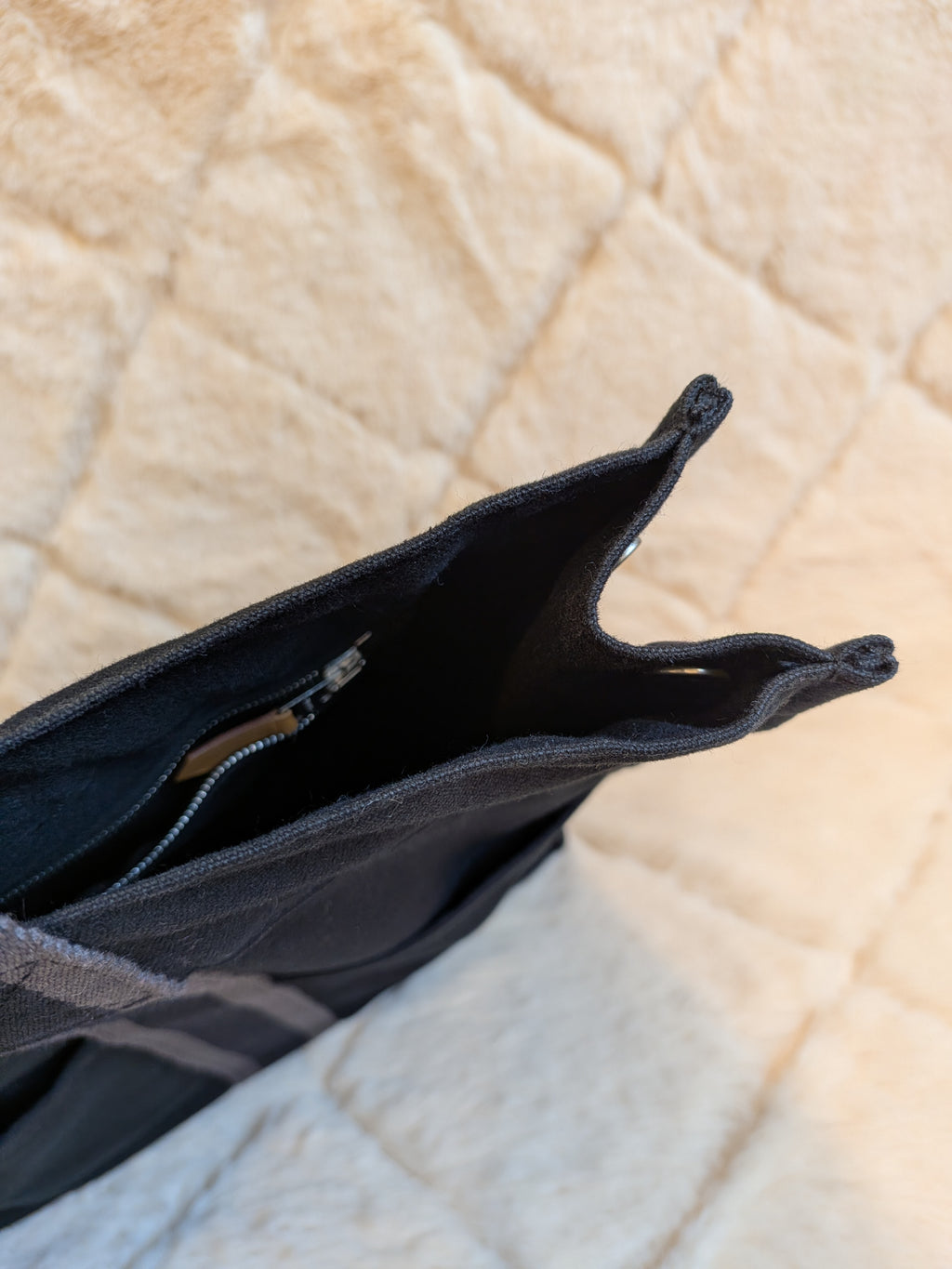 Hermes Fourre-Tote MM Black Canvas