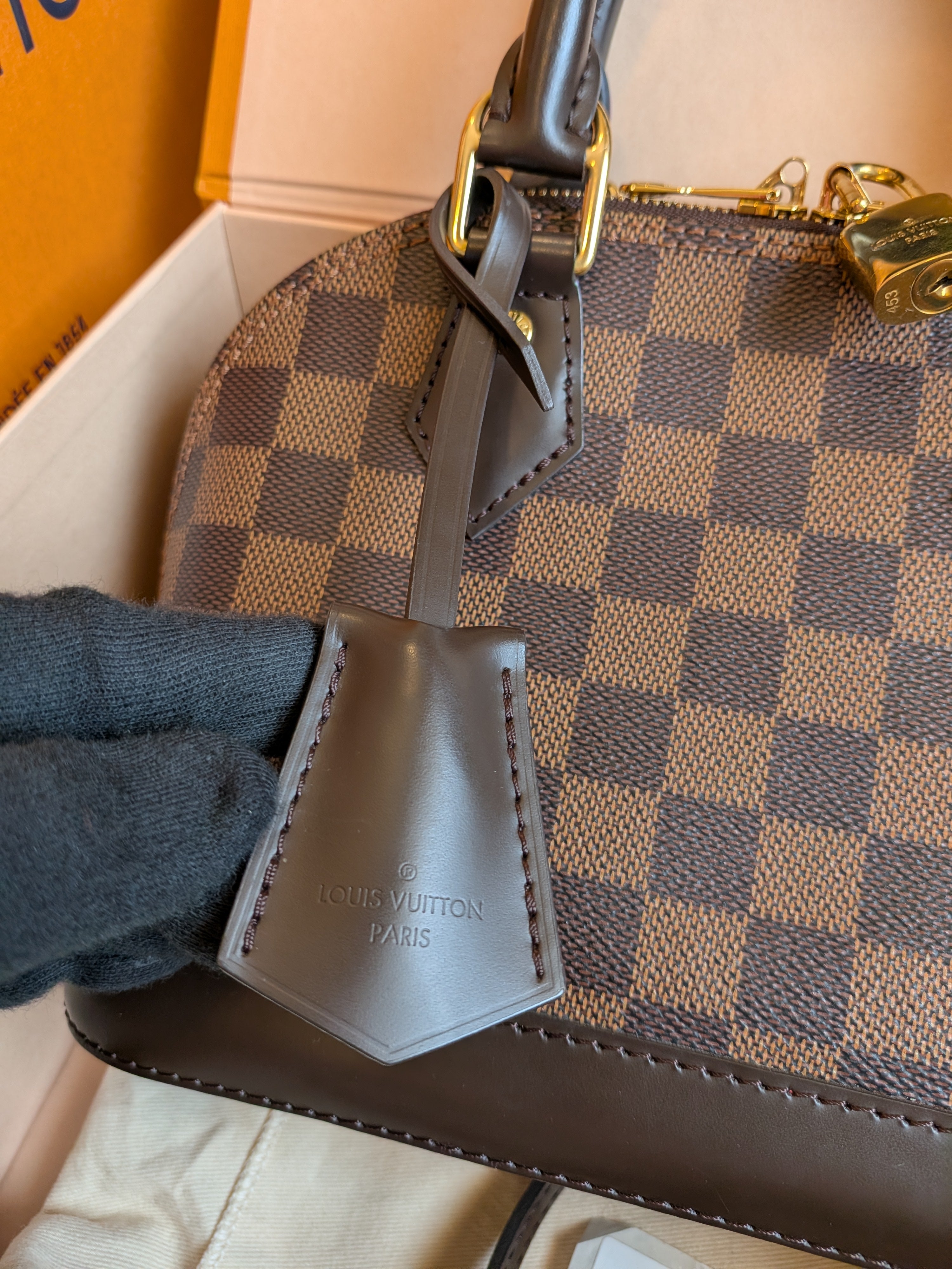 Louis Vuitton Bb Alma Damier Ebene Canvas