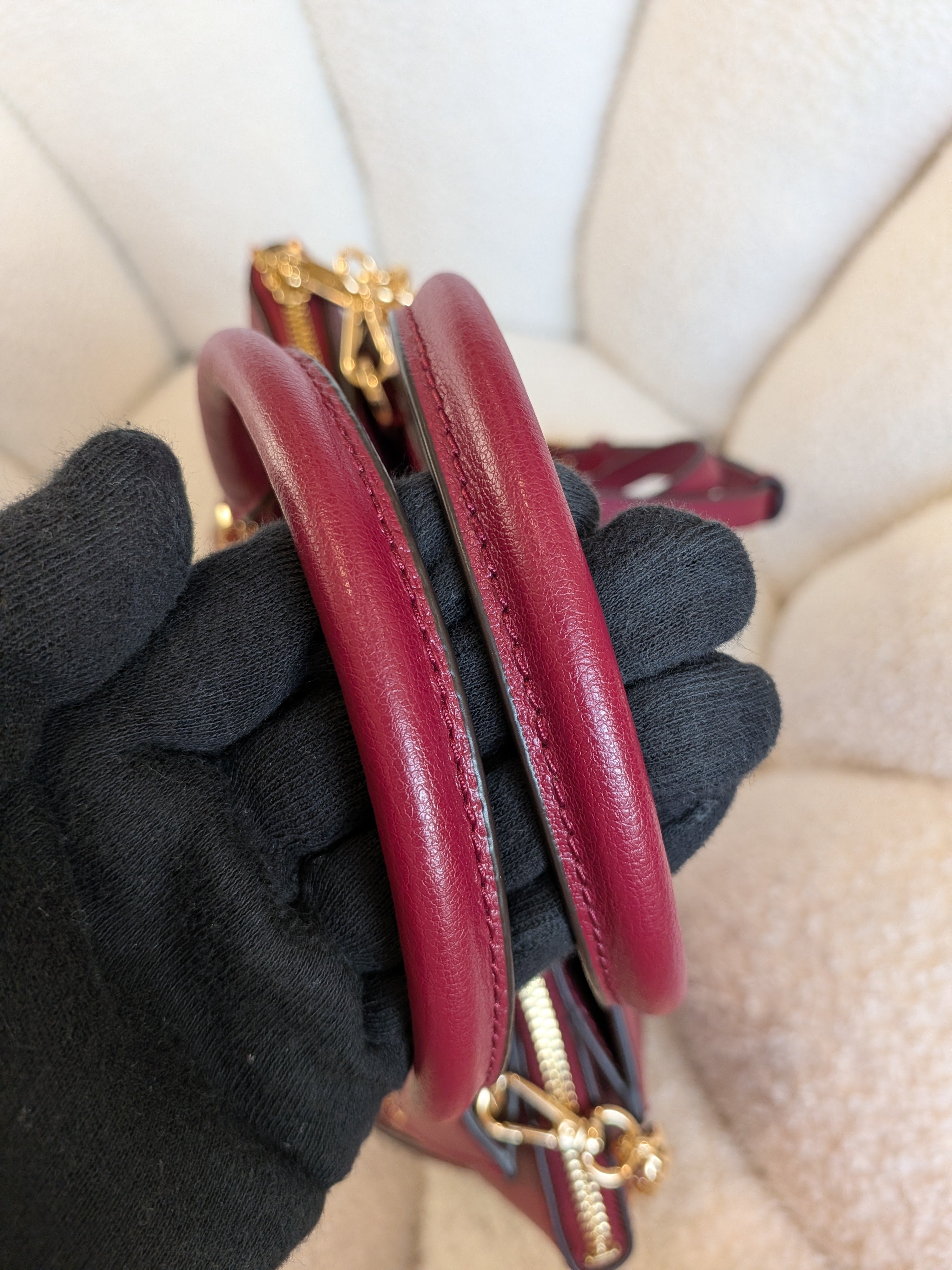 Michael Kors Studded Ellis Satchel Wine Red 2 Way Bag