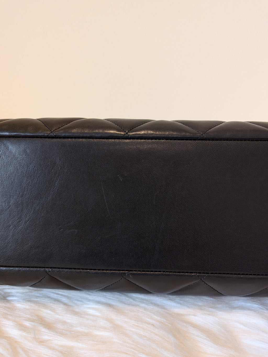 Chanel Diamond Quilted Lambskin Black Large in 24k Plated Gold  Hardware (vintage)