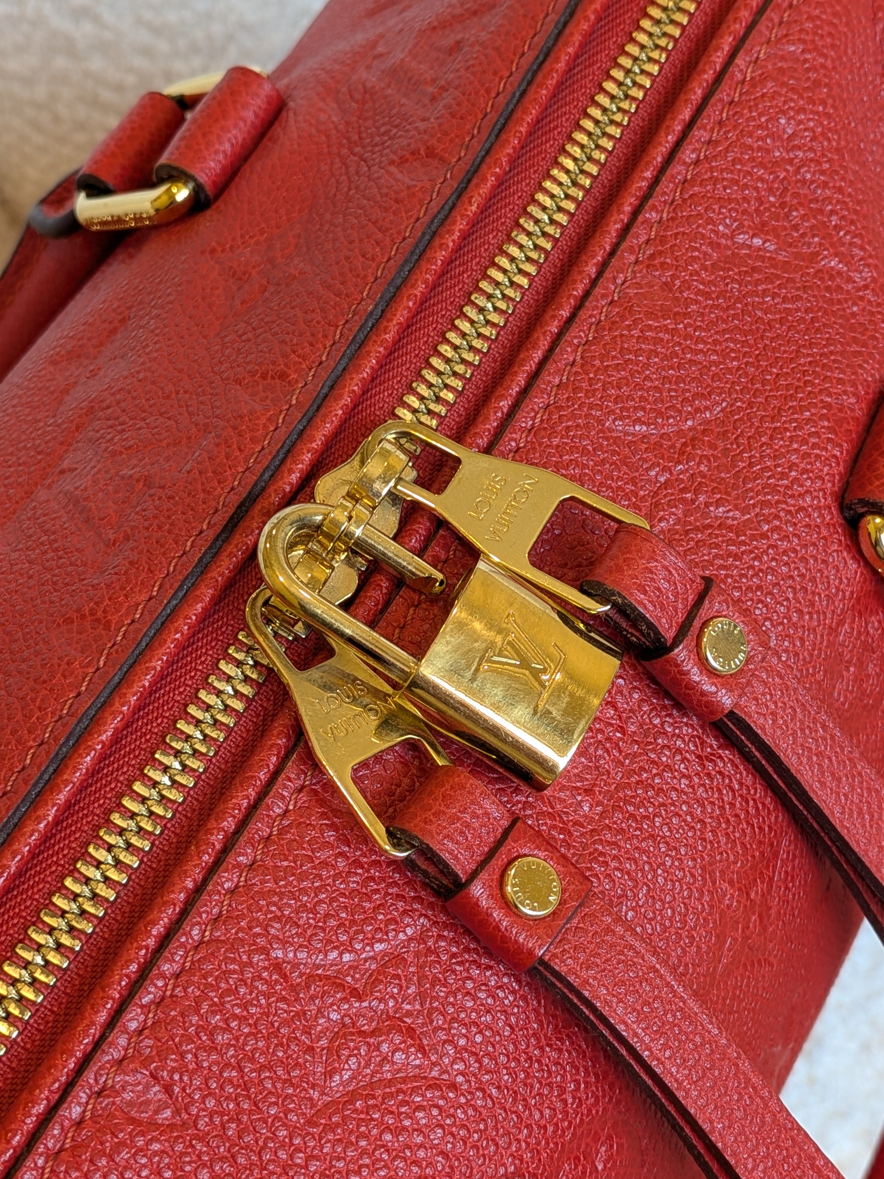 Louis Vuitton Speedy Bandouliere 25 Empriente Orient Red