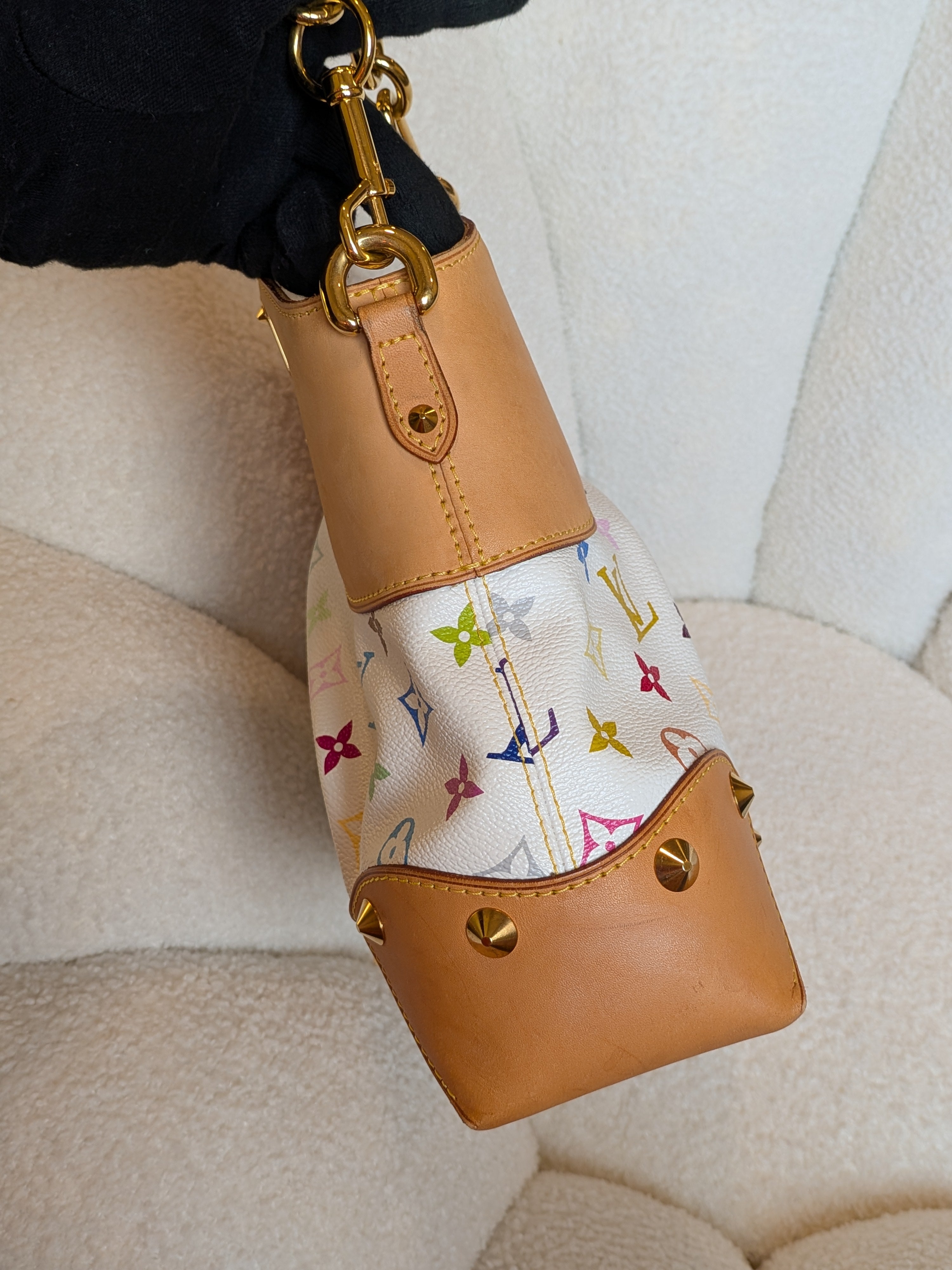 Louis Vuitton Judy MM Multicolor White Monogram "LV x Takashi Murakami