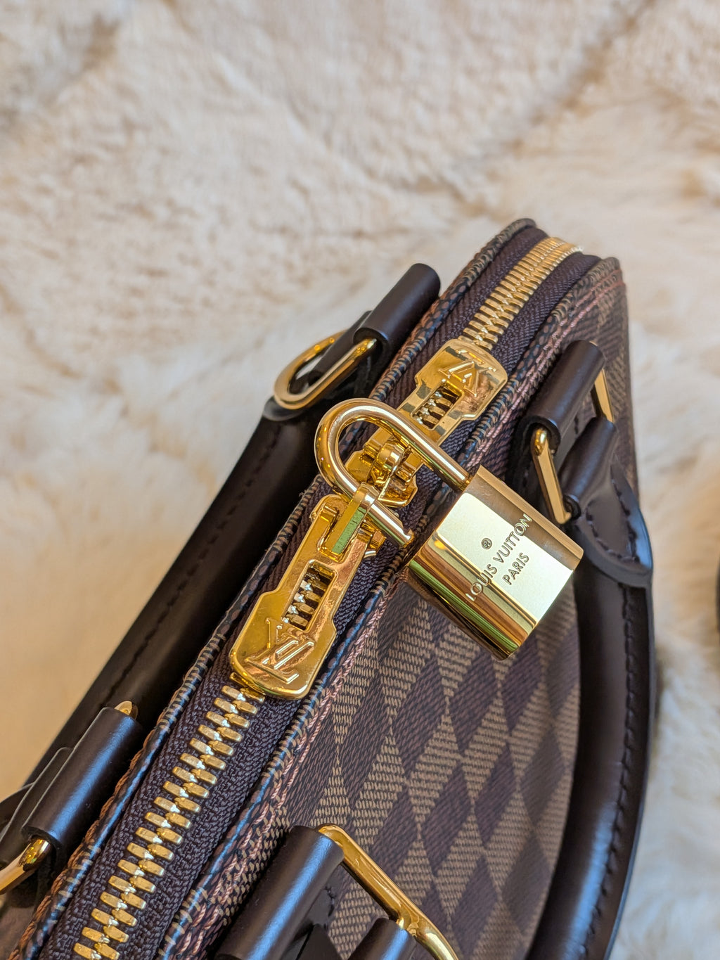 Louis Vuitton Bb Alma Damier Ebene Canvas