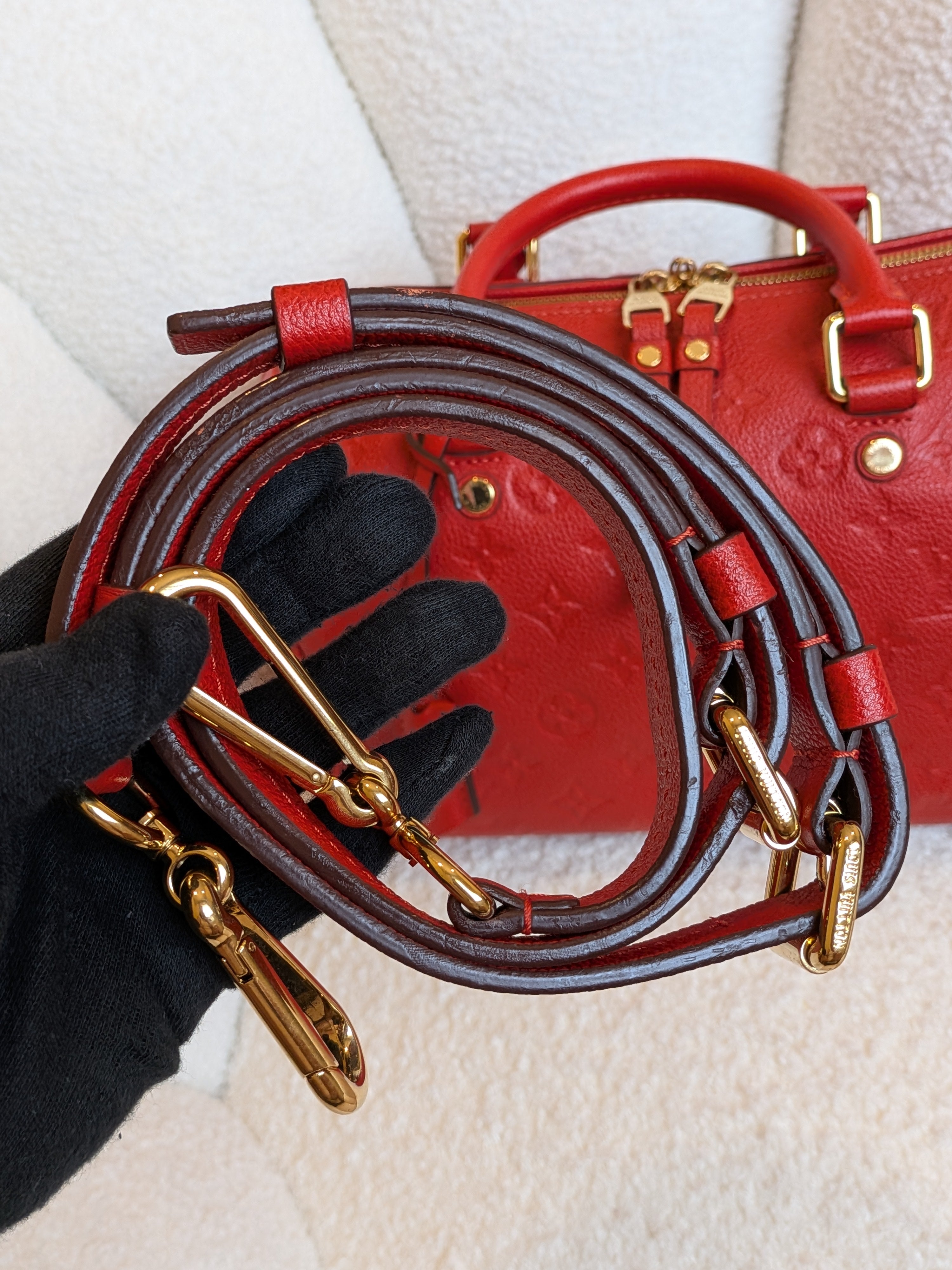 Louis Vuitton Speedy Bandouliere 25 Empriente Orient Red